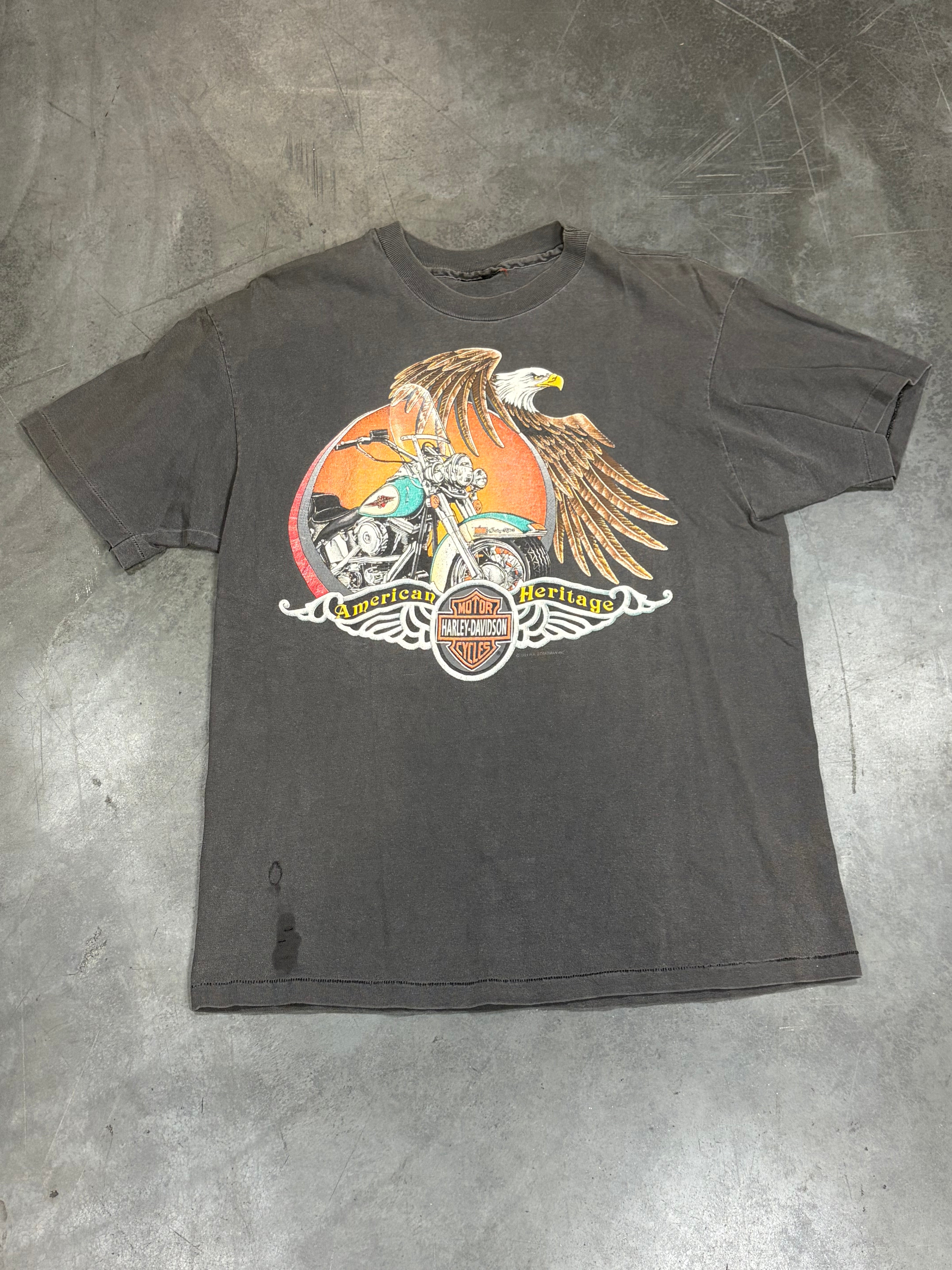 Harley-Davidson ヴィンテージイーグル　ネルシャツ 1991 American Heritage Motorcycle Eagle Harley Davidson Vintage