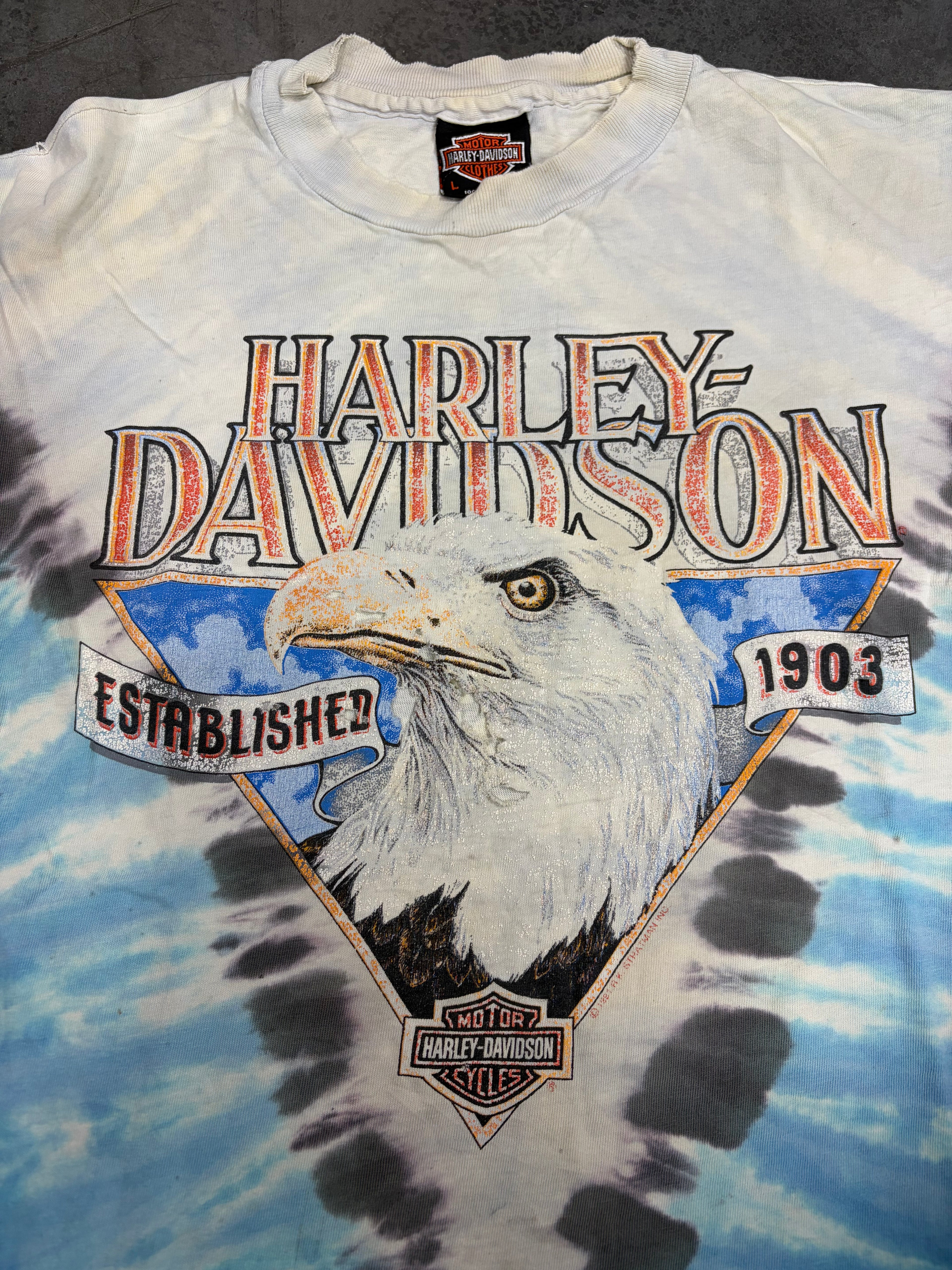 1991 Tie Dye Harley Davidson Vintage Shirt