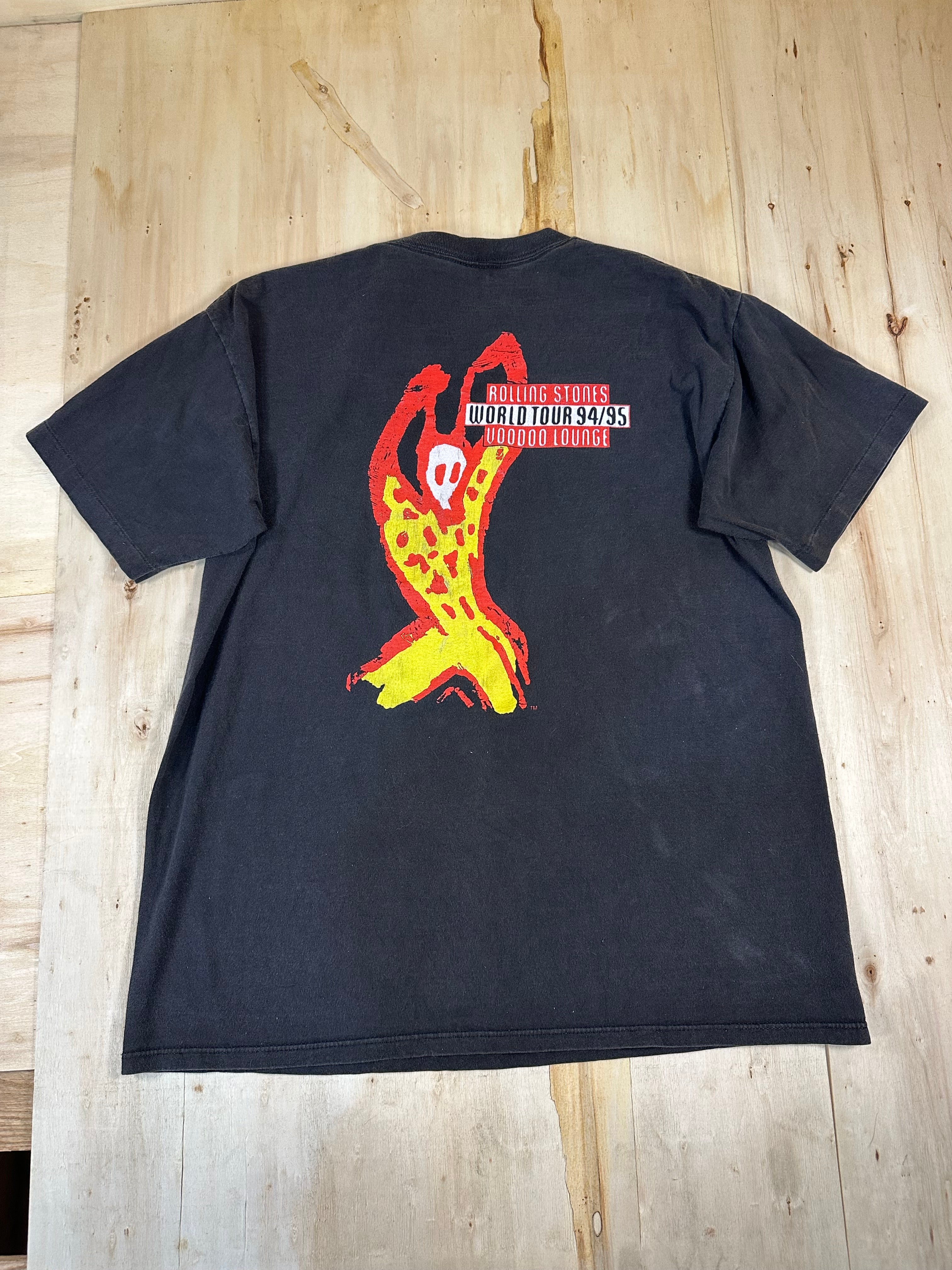 Rolling Stones Vintage Shirt XL World Tour 94/95 Voodoo Lounge Concert Made USA