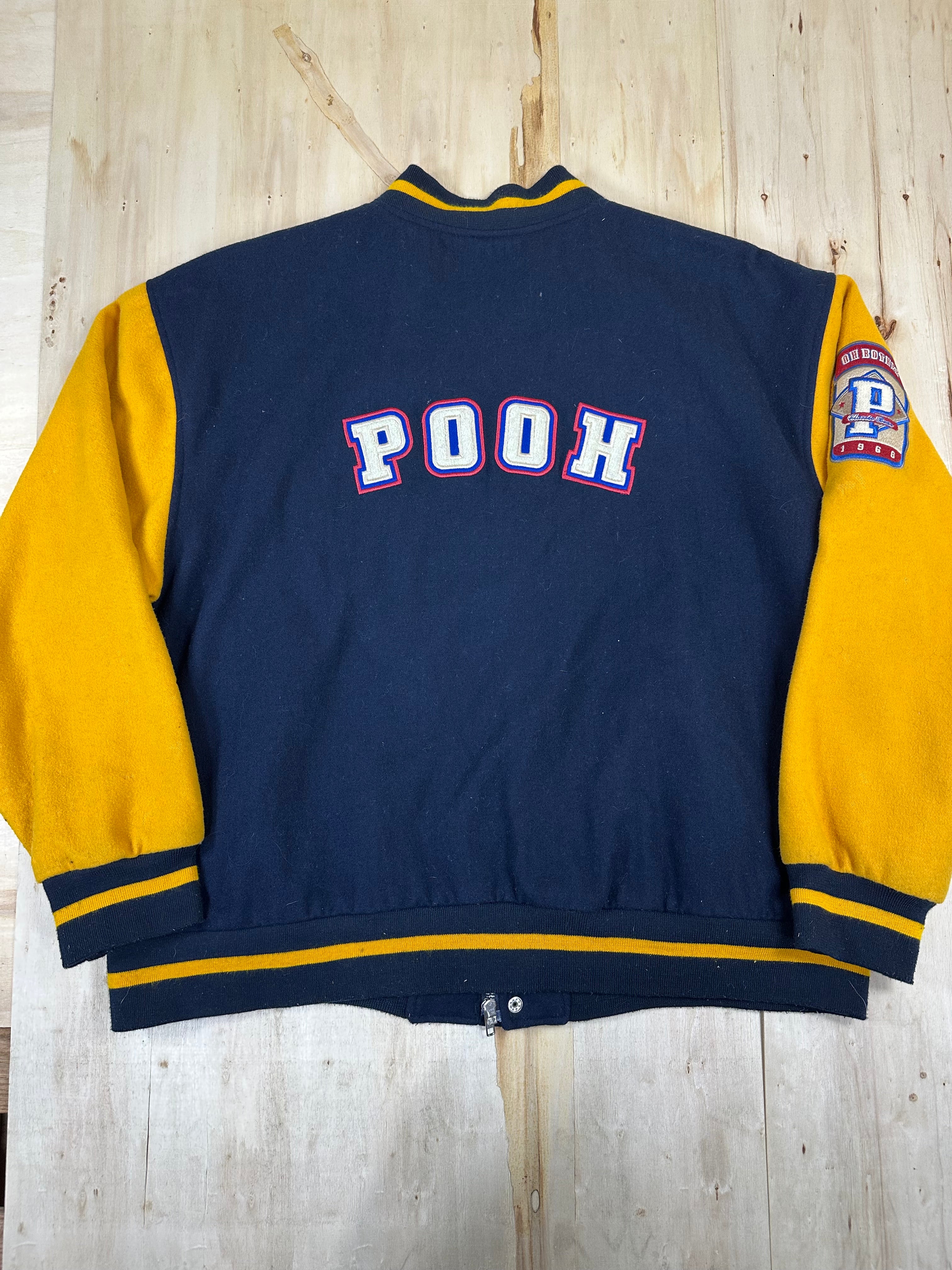 Disney Winnie the Pooh 90s Vintage Wool Varsity Bomber Jacket 100 Acre Wood