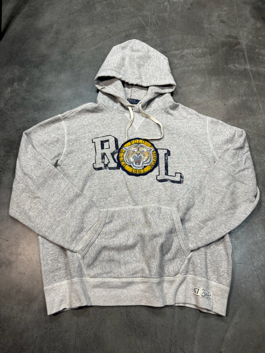 Polo Ralph Lauren Fierce Tiger Grey Stitched Hoodie Pullover