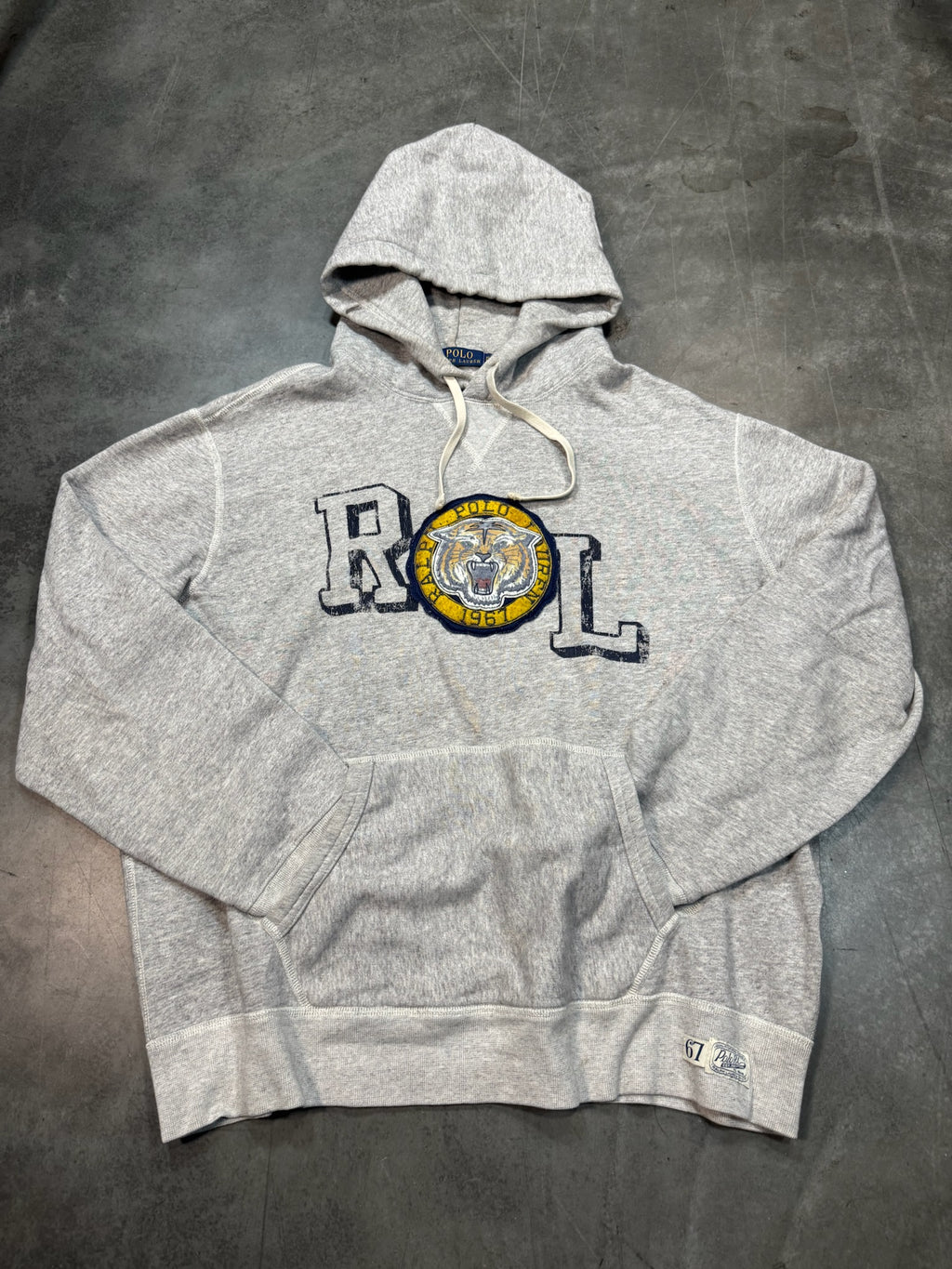 Polo Ralph Lauren Fierce Tiger Grey Stitched Hoodie Pullover