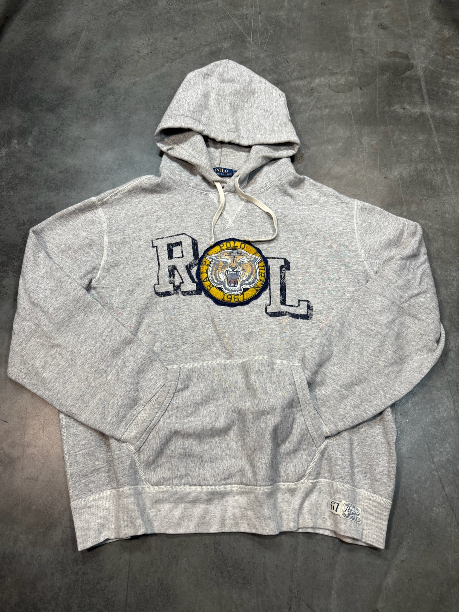 Polo Ralph Lauren Fierce Tiger Grey Stitched Hoodie Pullover