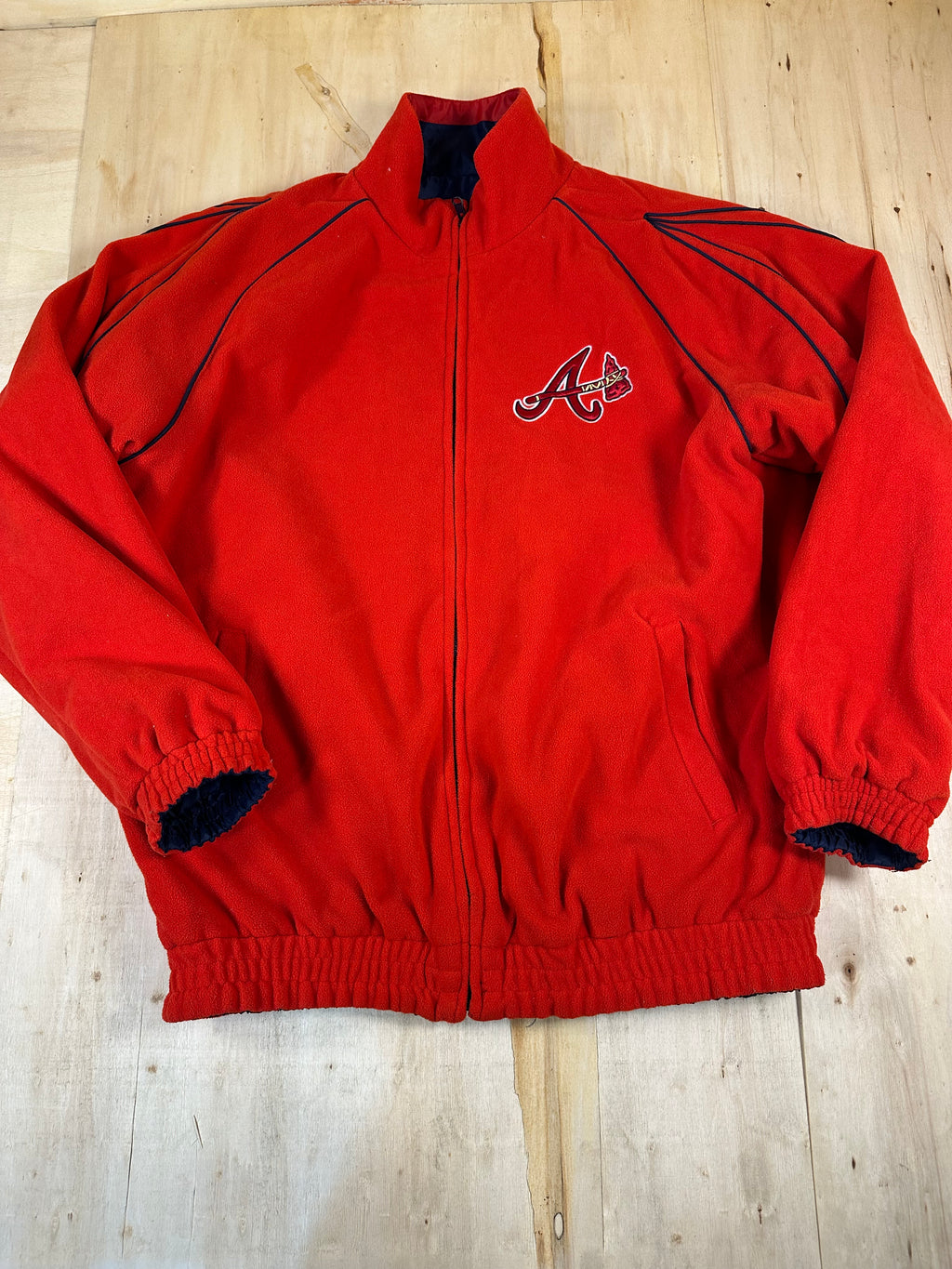 Atlanta Braves Reversible Winter Vintage Jacket MLB Genuine Merchandise Fleece