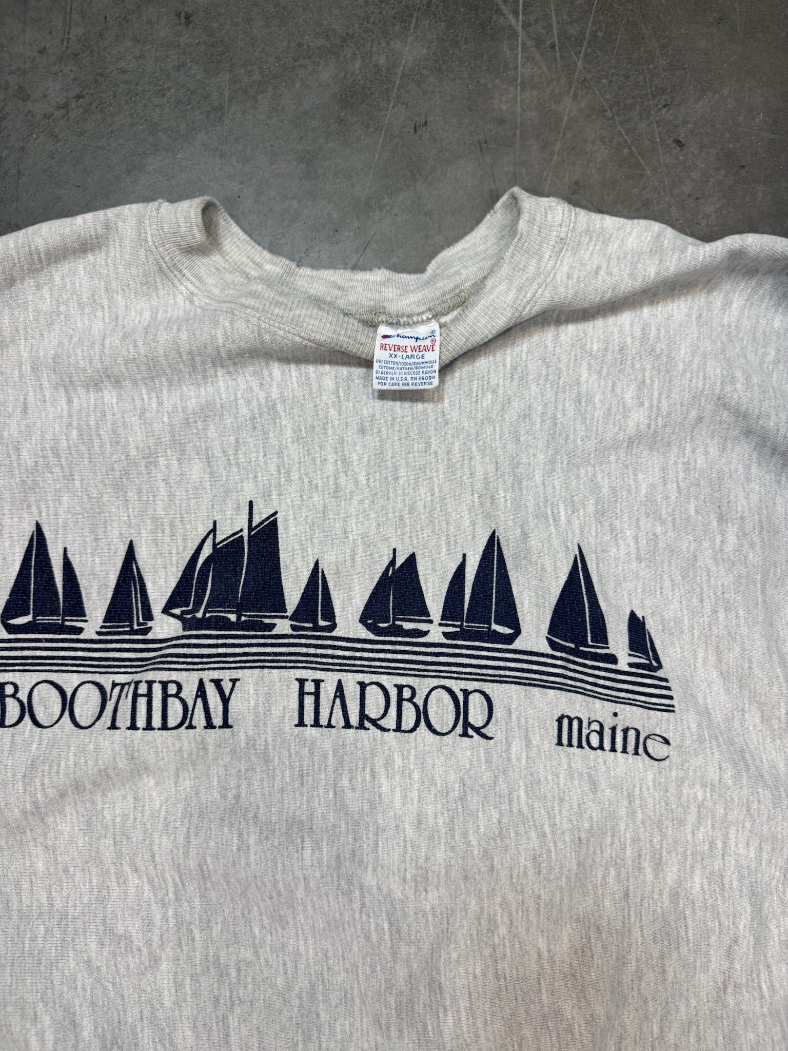 Champion Reverse Weave Boothbay Harbor Maine Vintage Crewneck