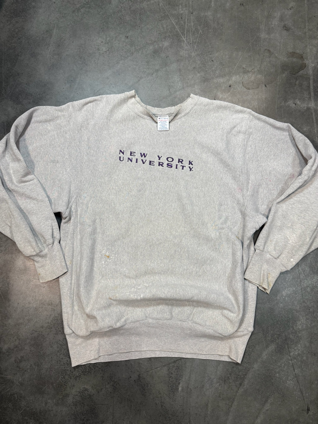 New York University Champion Reverse Weave Vintage Crewneck