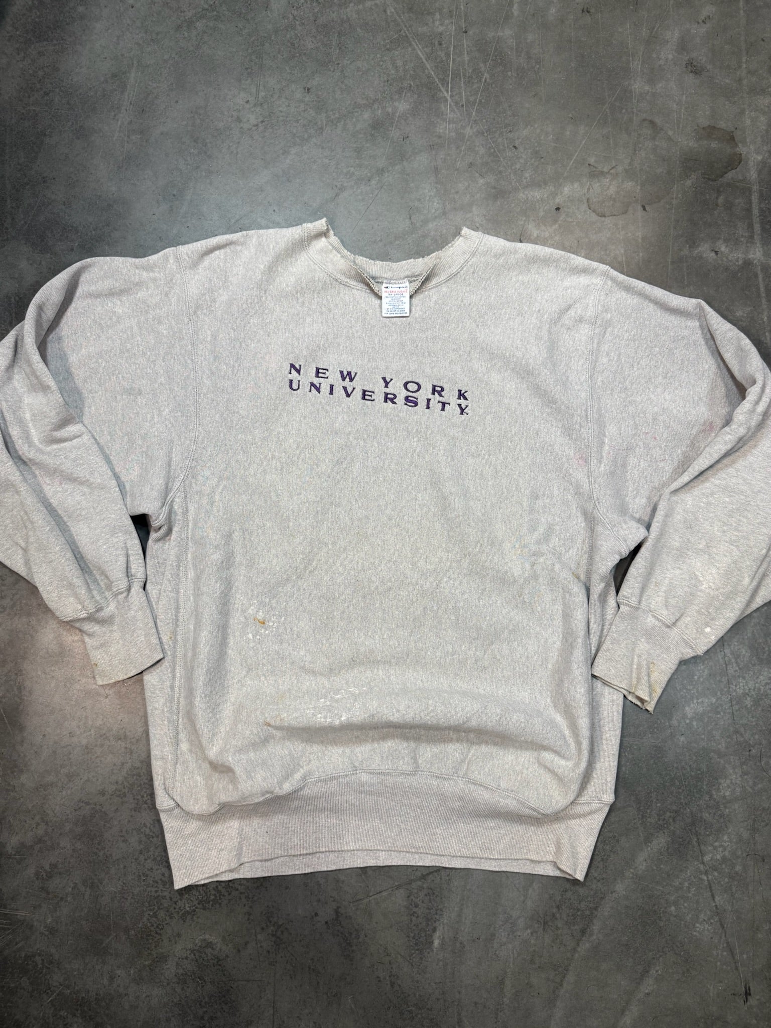 New York University Champion Reverse Weave Vintage Crewneck