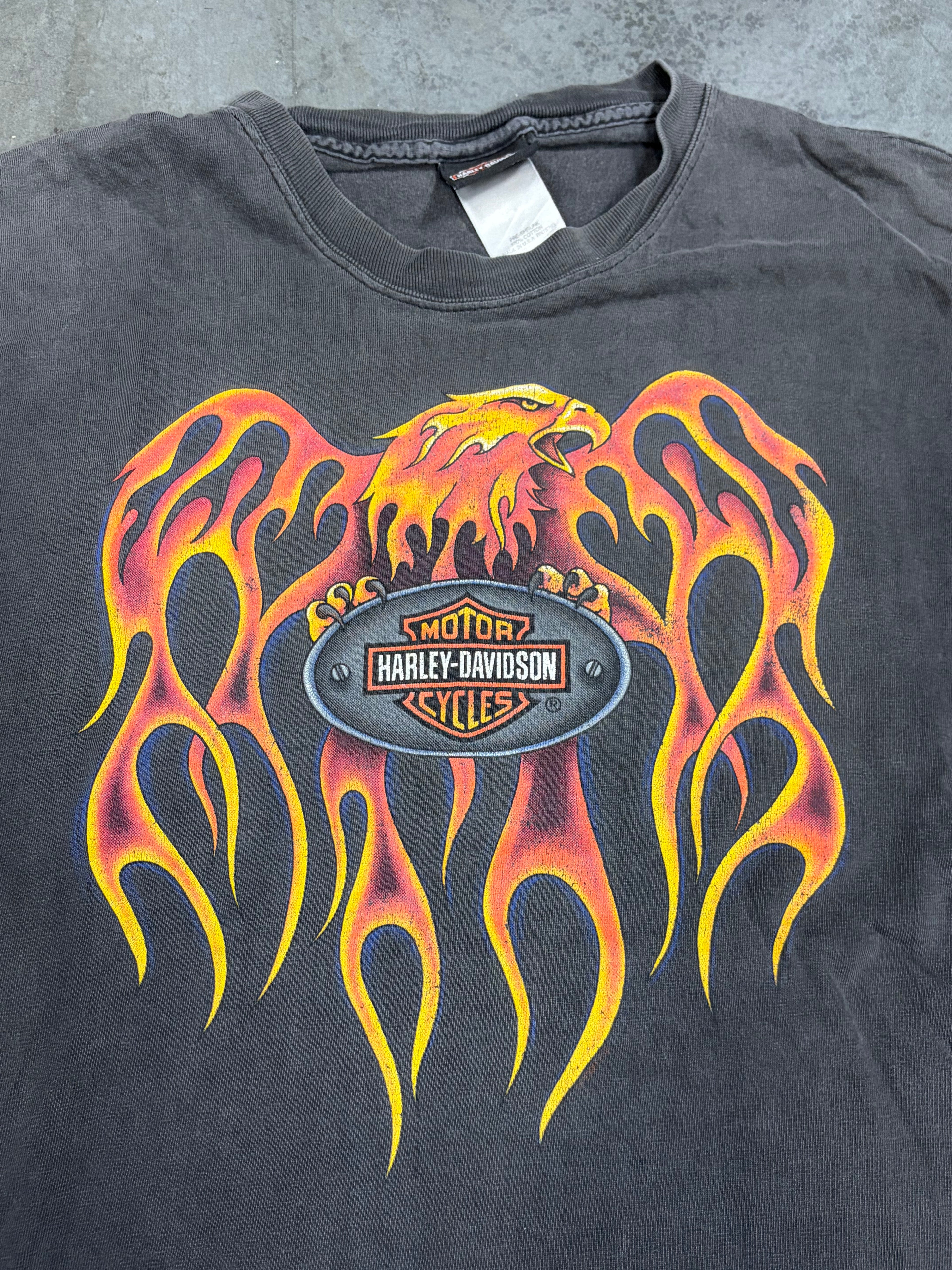 Faded Flaming Eagle Harley Davidson Vintage Shirt