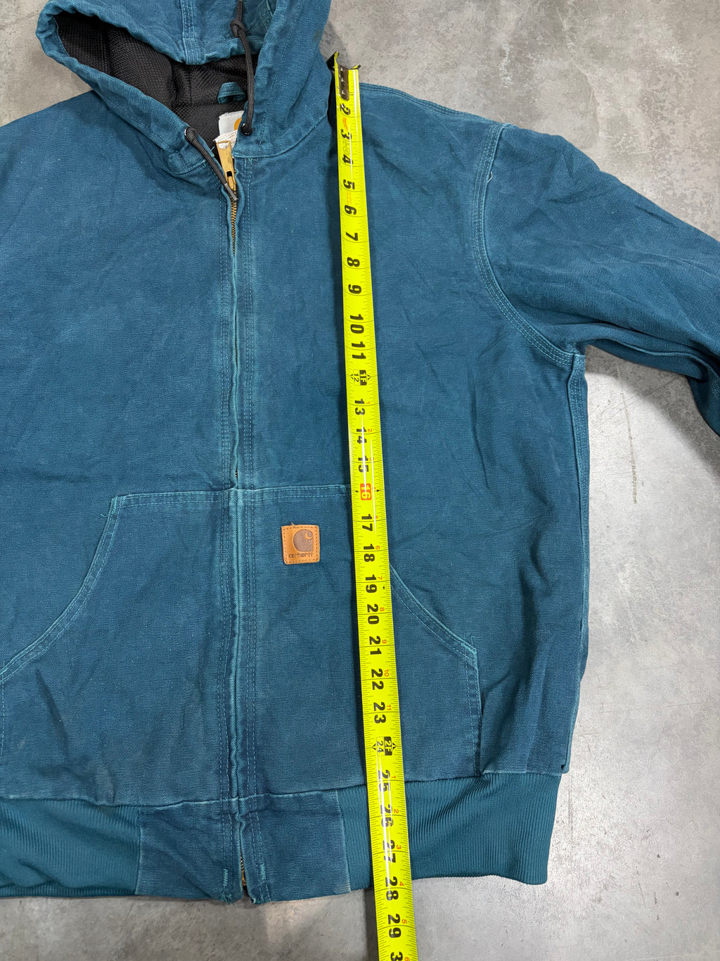 Vintage Dark Teal Carhartt Hooded Jacket-J25 DTL