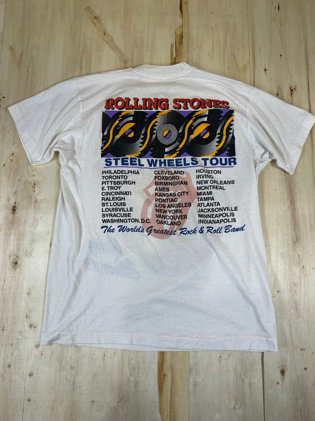 The Rolling Stones Vintage Shirt Steel Wheels Tour 1989 Single Stitch