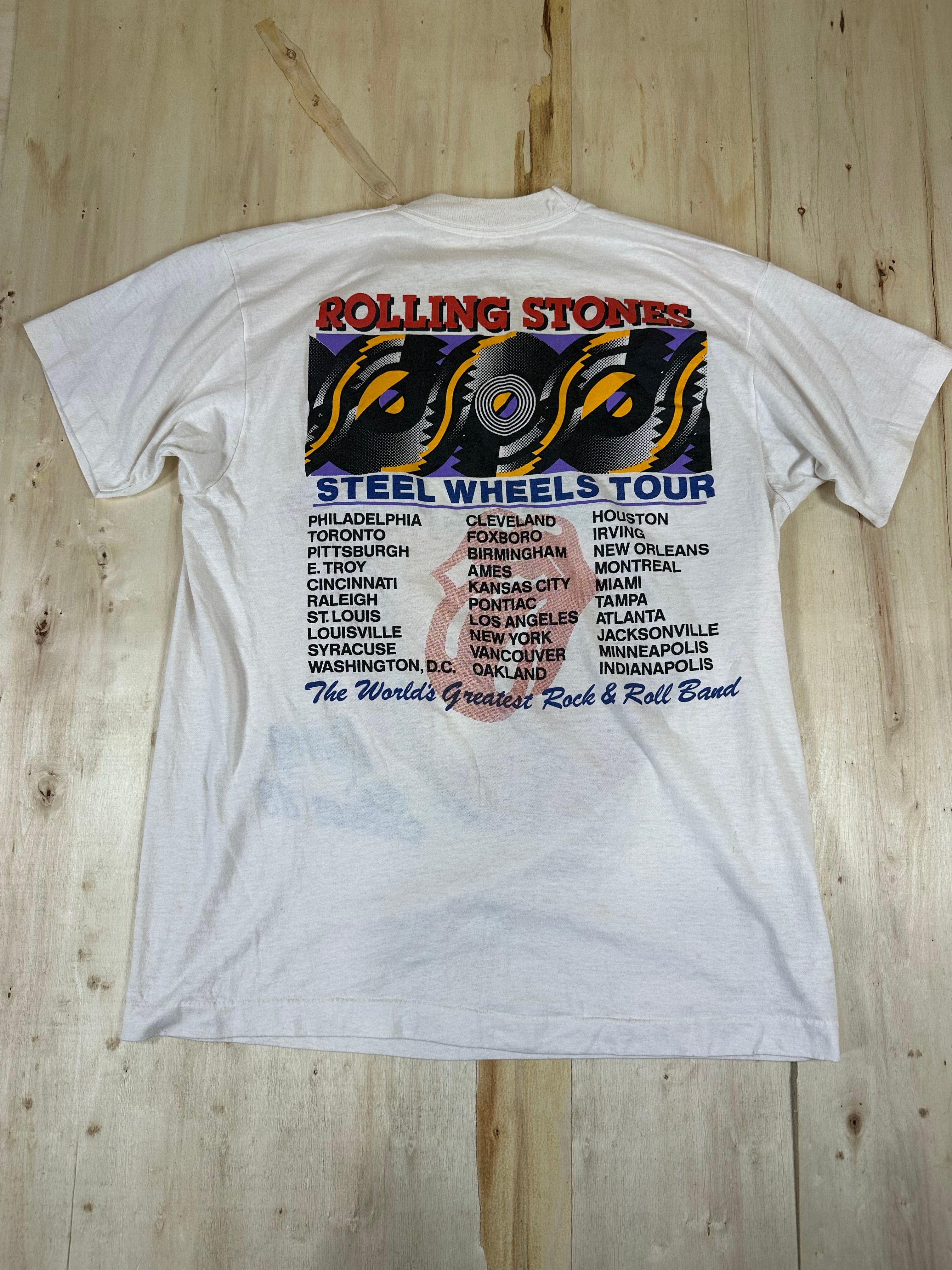 The Rolling Stones Vintage Shirt Steel Wheels Tour 1989 Single Stitch