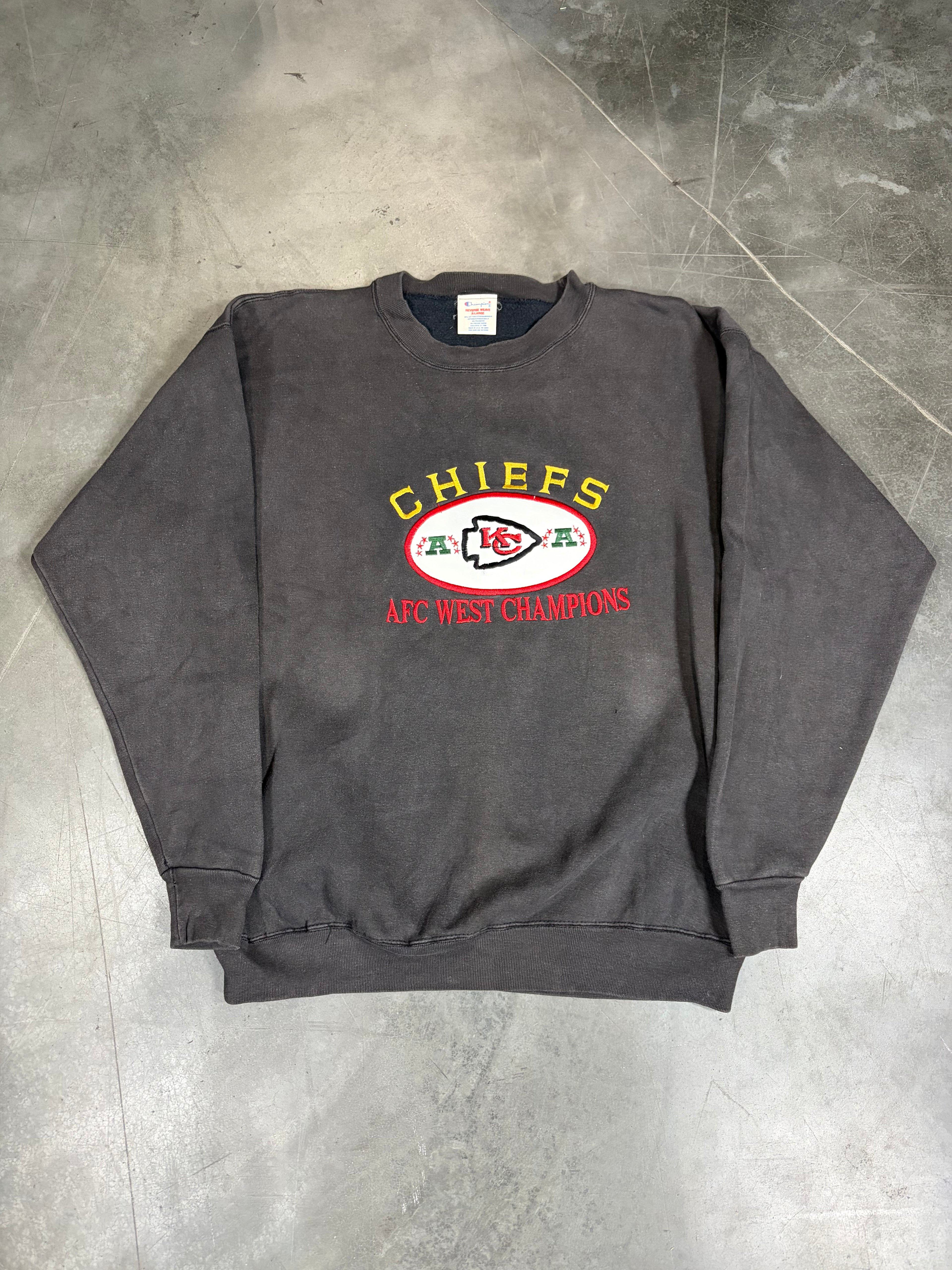 Kansas City Chiefs Fade Vintage Crewneck