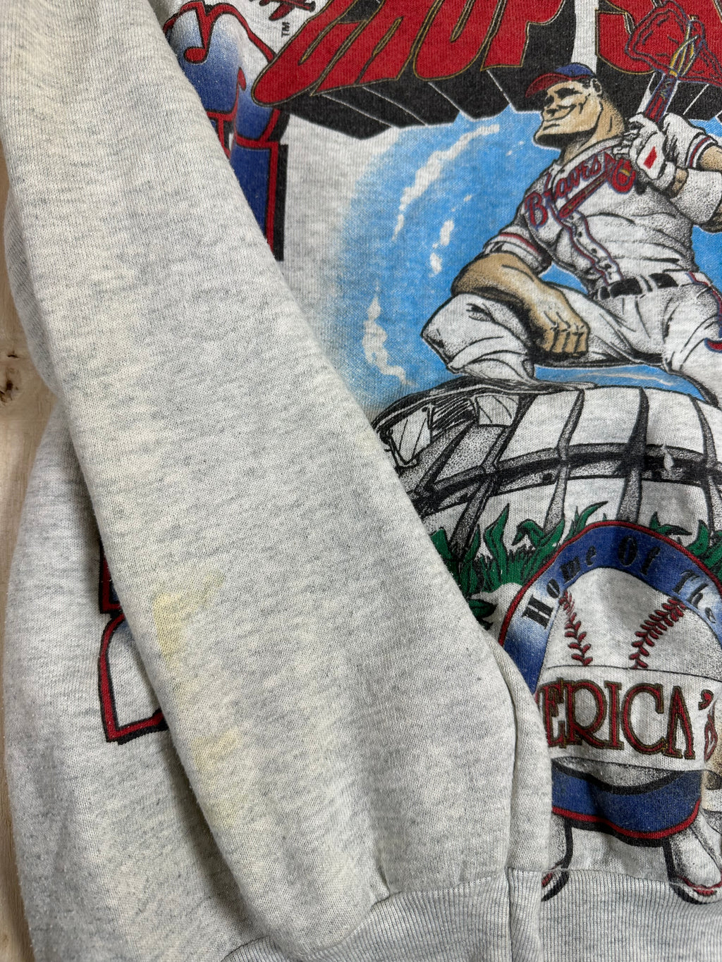 Atlanta Braves Welcome To The Chop Shop VTG Crewneck Fruit Of The Loom Made USA