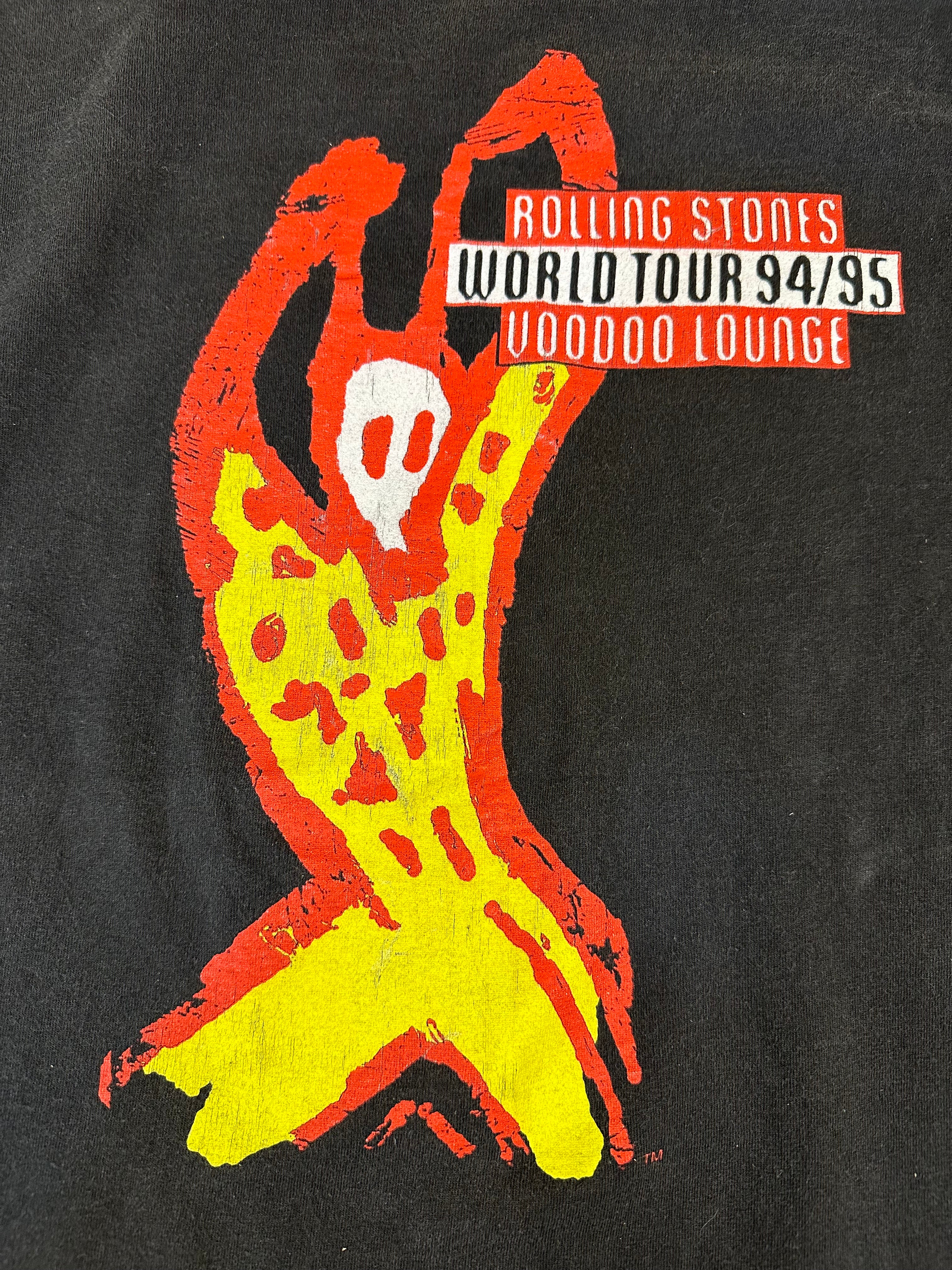 Rolling Stones Vintage Shirt XL World Tour 94/95 Voodoo Lounge Concert Made USA