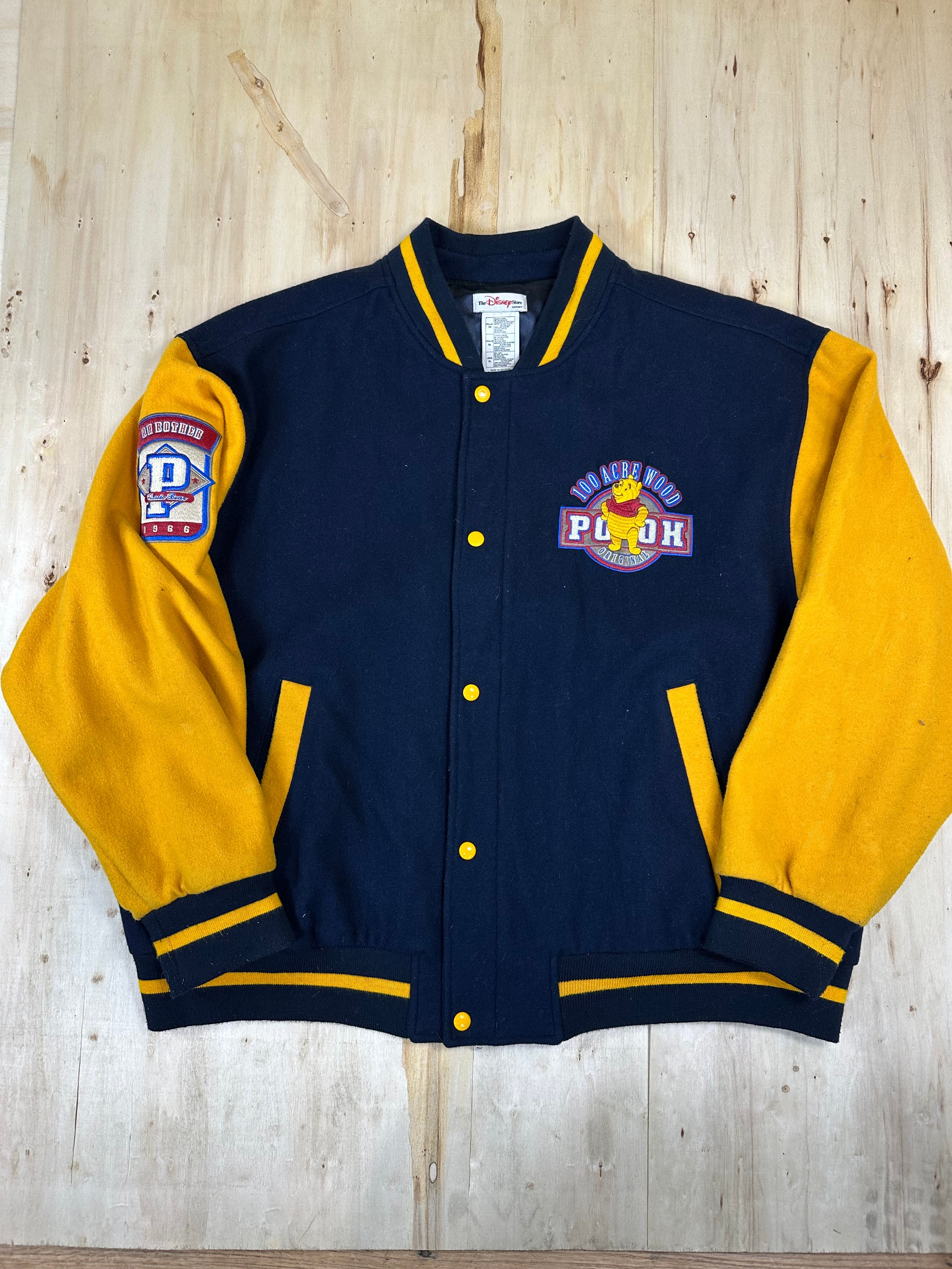 Disney Winnie the Pooh 90s Vintage Wool Varsity Bomber Jacket 100 Acre Wood