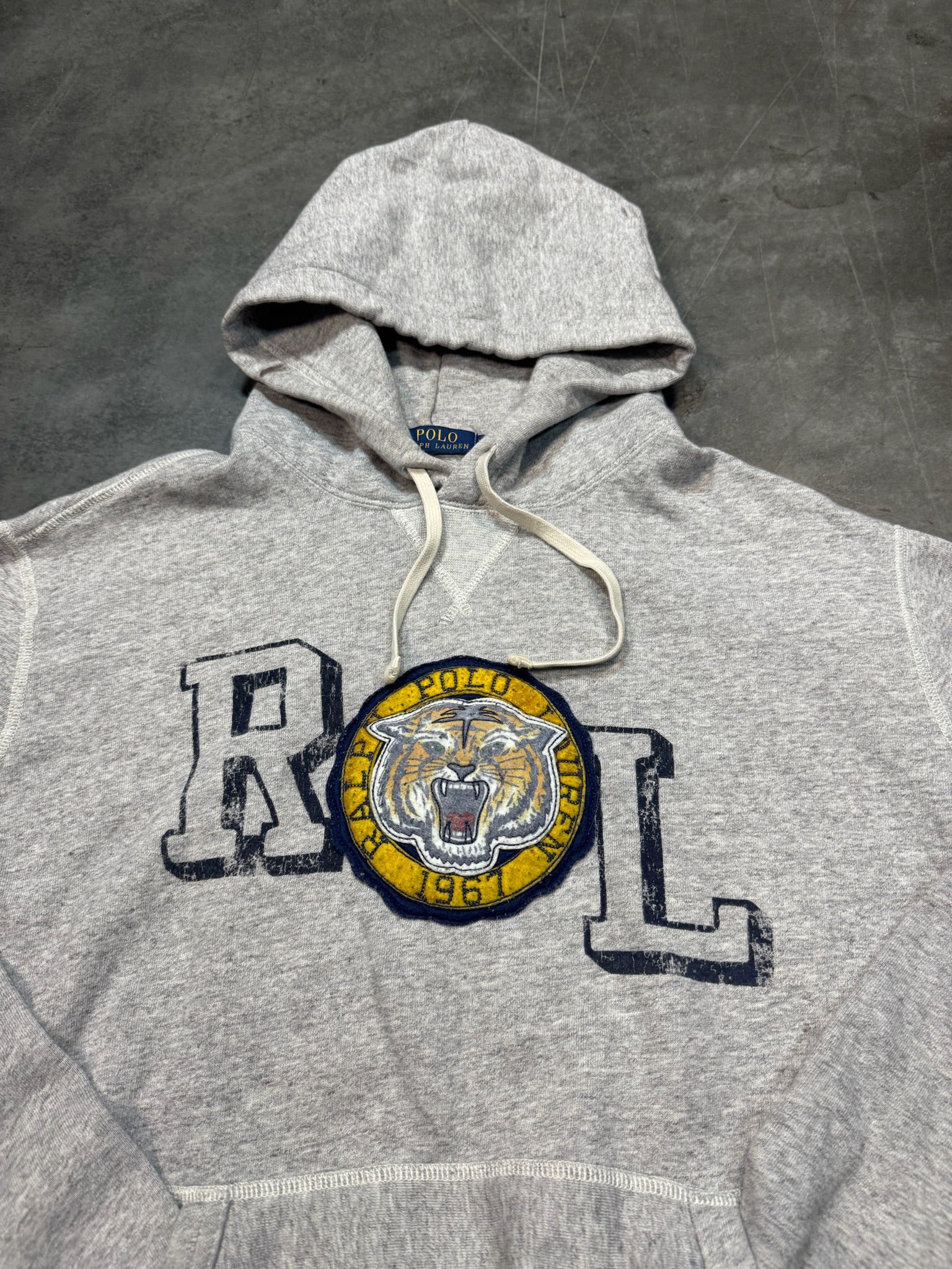 Polo Ralph Lauren Fierce Tiger Grey Stitched Hoodie Pullover