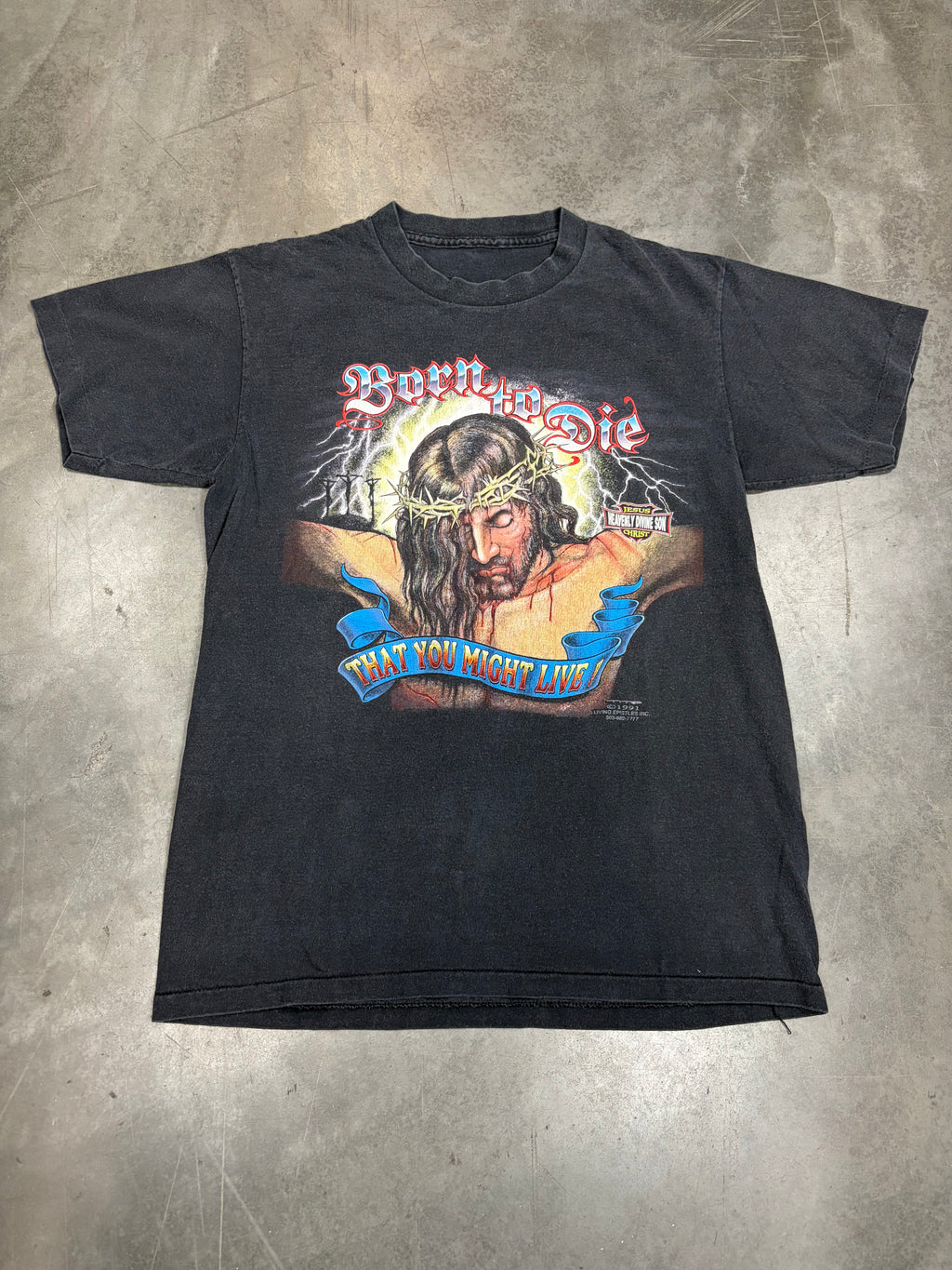 Born to Die 1991 Jesus Living Epistles Harley Davidson Vintage Shirt