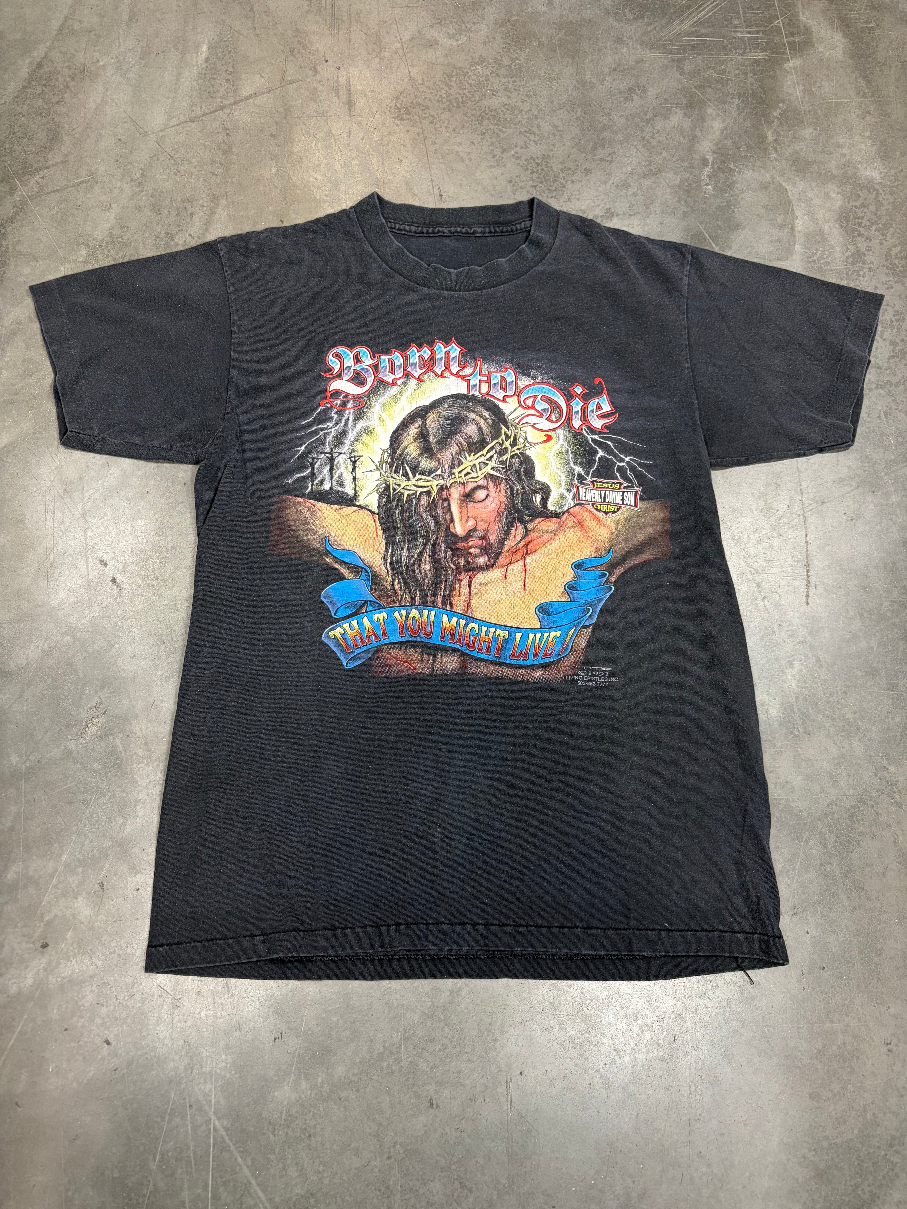 Born to Die 1991 Jesus Living Epistles Harley Davidson Vintage Shirt