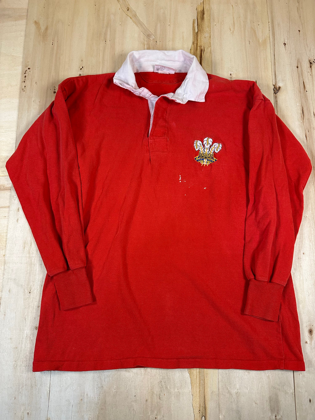 Vintage Bukta 1983-89 WALES 1980's Rugby Jersey polo Size 44 Shirt Made in UK