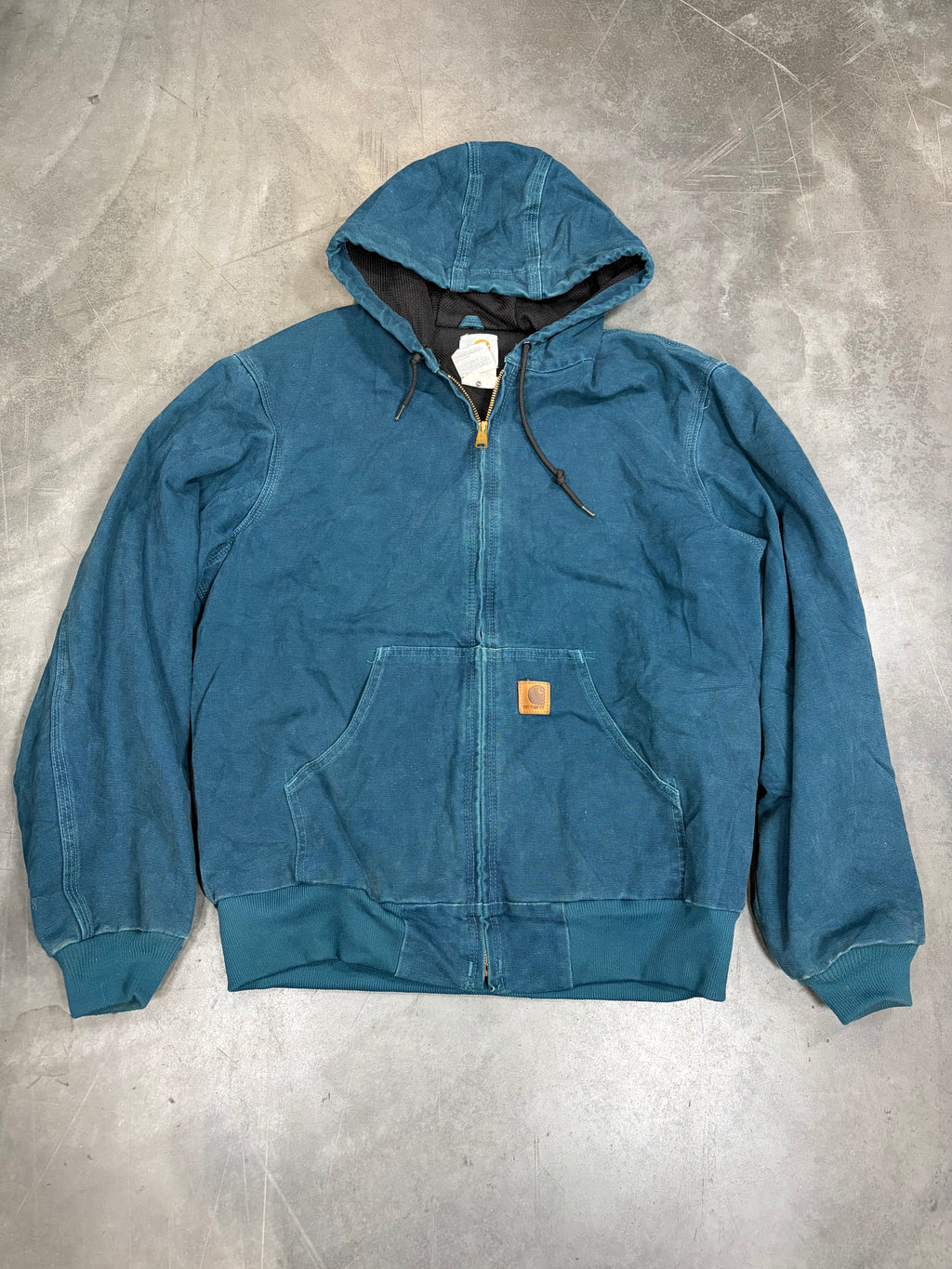 Vintage Dark Teal Carhartt Hooded Jacket-J25 DTL
