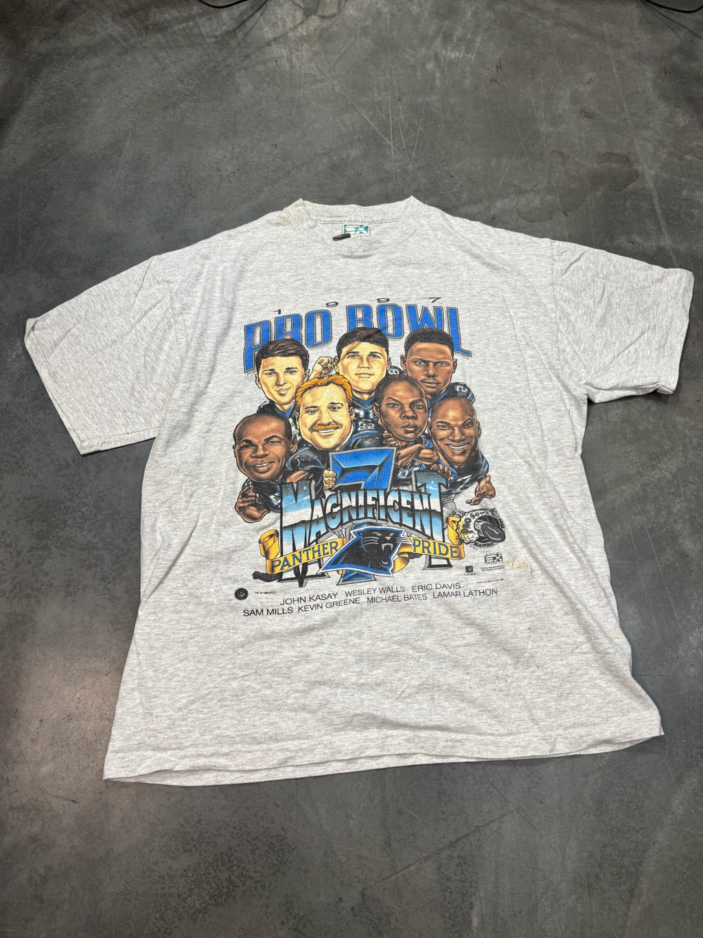 Carolina Panthers 1997 Pro Bowl Magnificent 7 Vintage Shirt