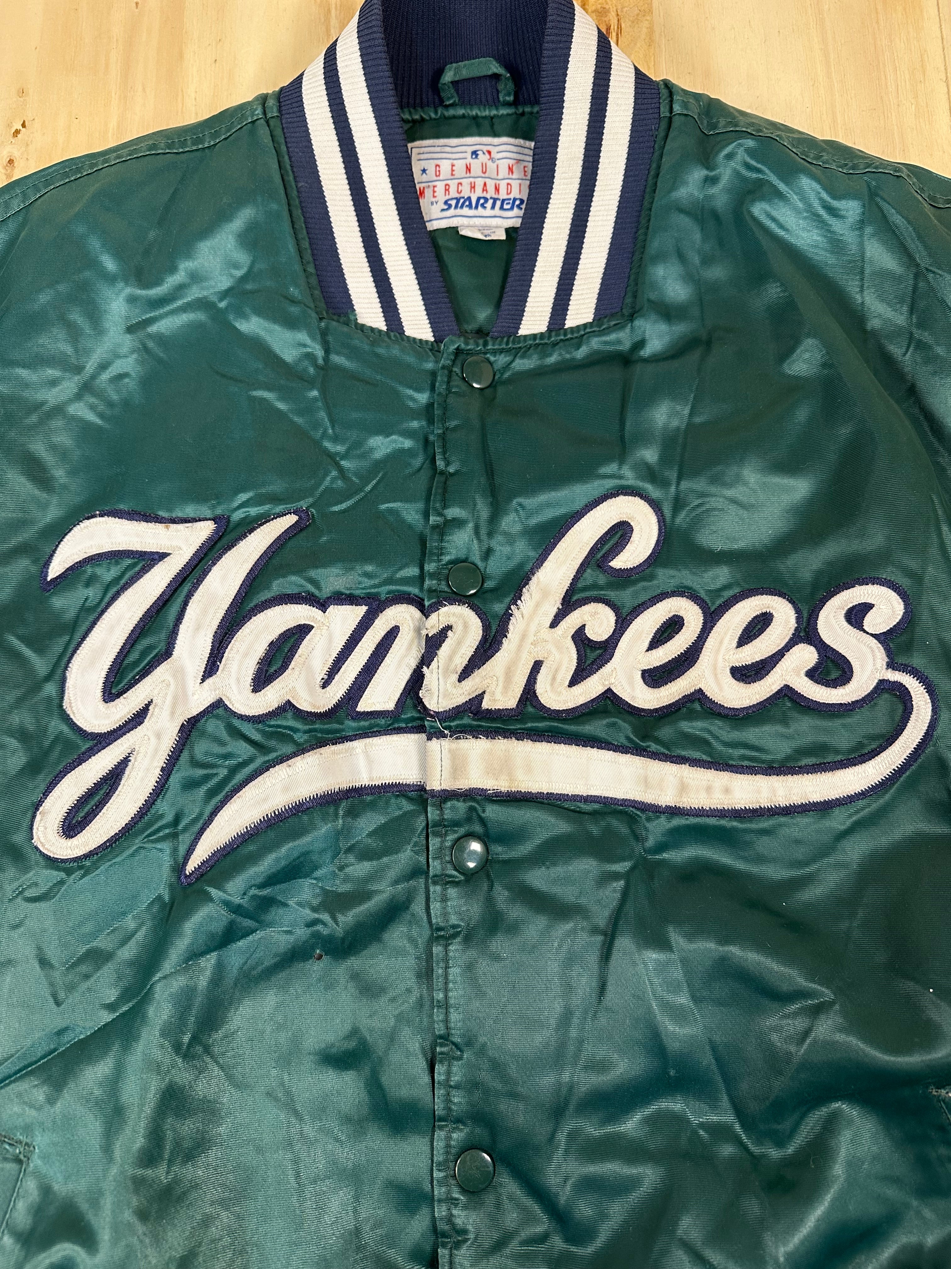 RARE New York Yankees Starter Satin Green Jacket Men’s 3XL Vintage 90’s MLB