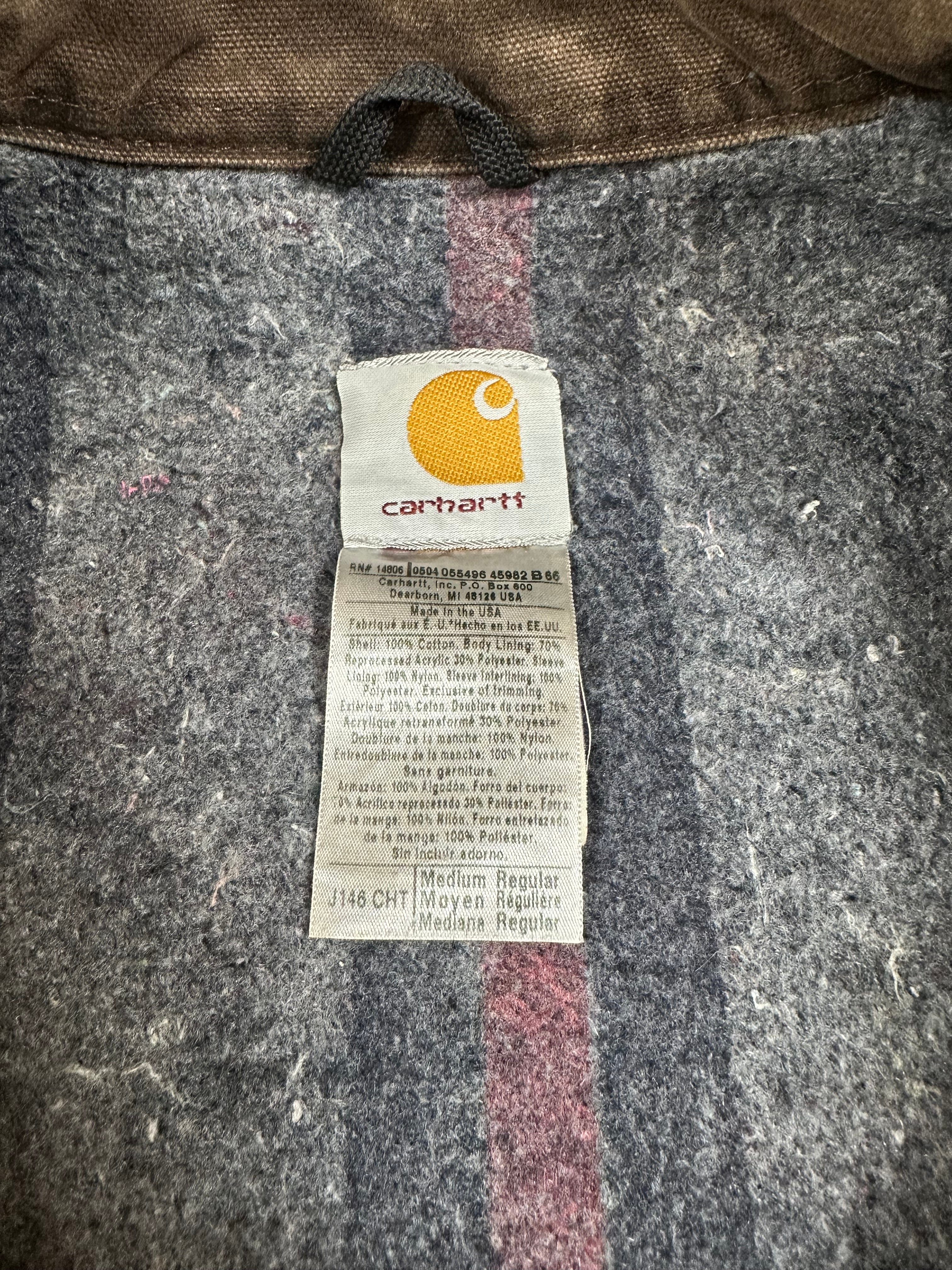 Carhartt J146 CHT Vintage Detroit Jacket Size MED Blanket Lined Y2K Made In USA
