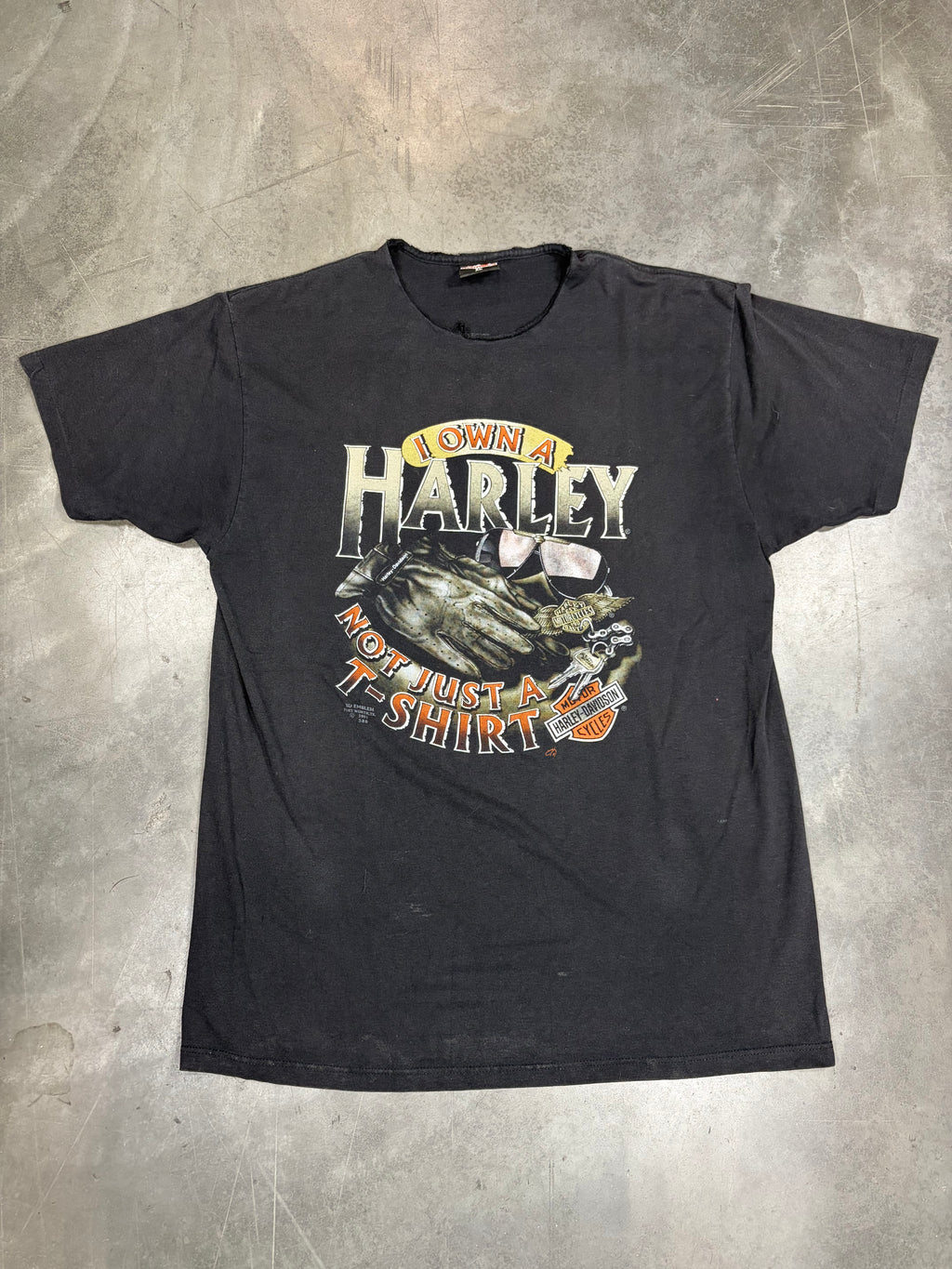 1993 I Own a Harley Sturgis Harley Davidson 3D Emblem Vintage Shirt