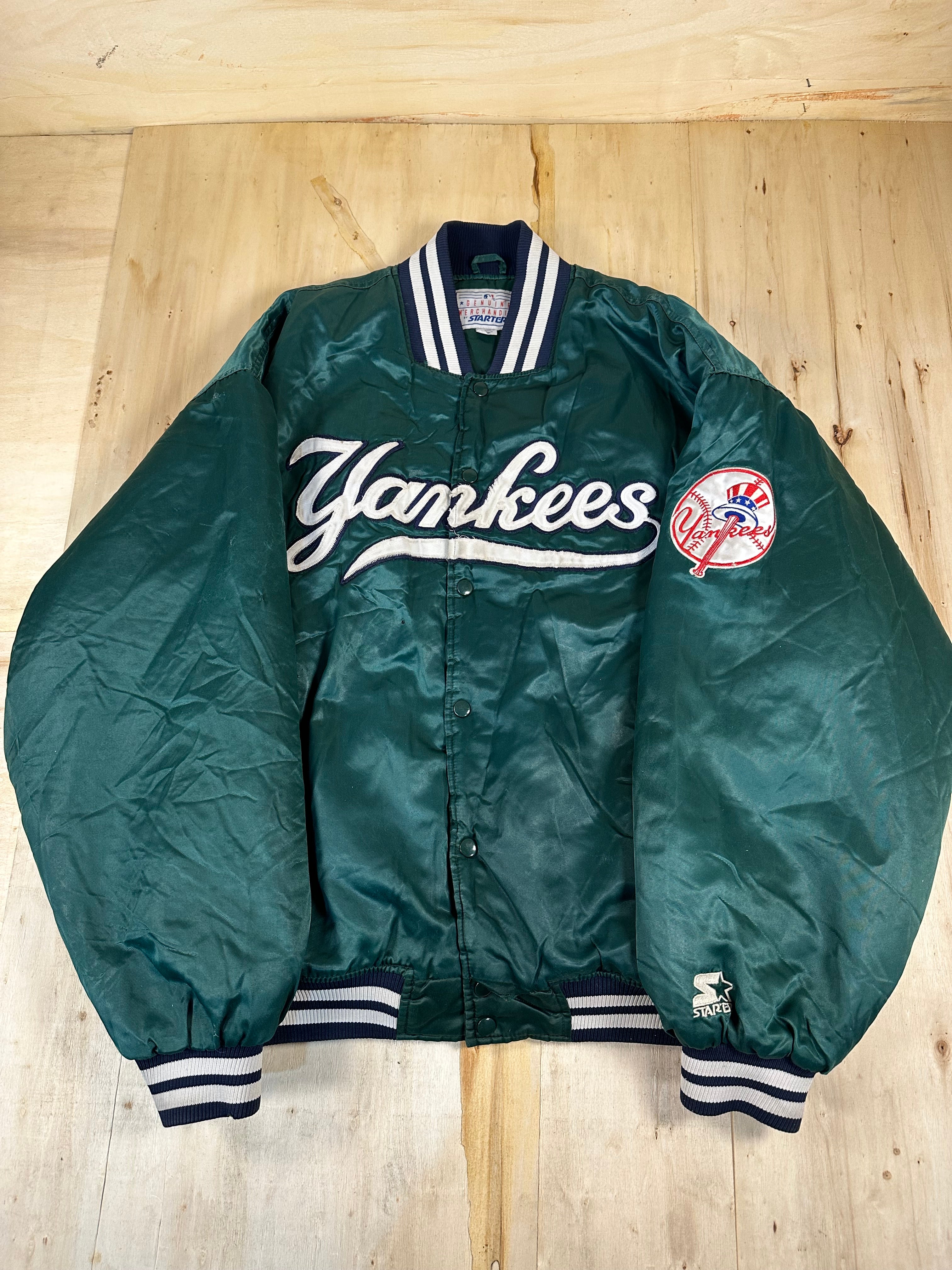 RARE New York Yankees Starter Satin Green Jacket Men’s 3XL Vintage 90’s MLB