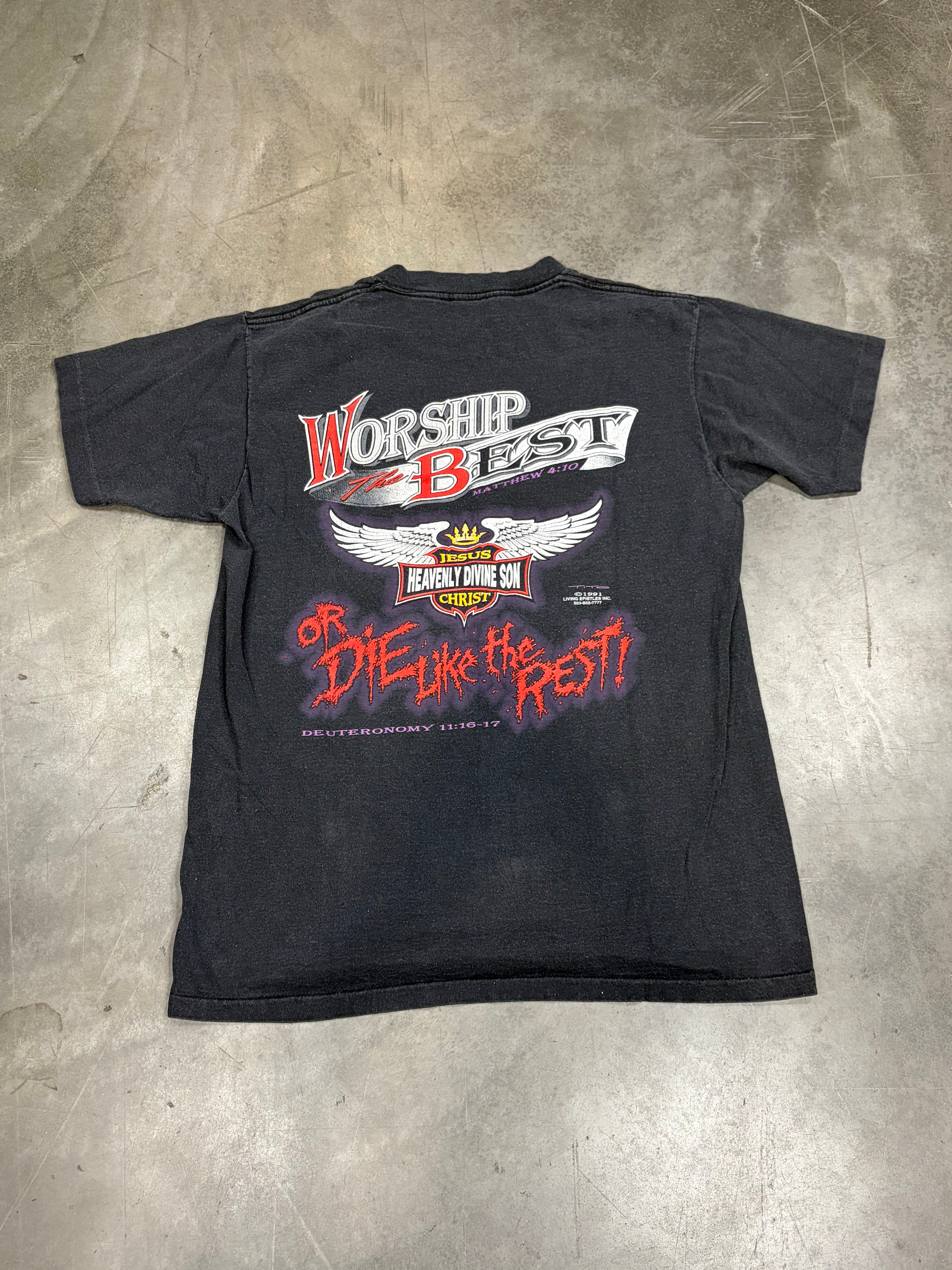 Born to Die 1991 Jesus Living Epistles Harley Davidson Vintage Shirt