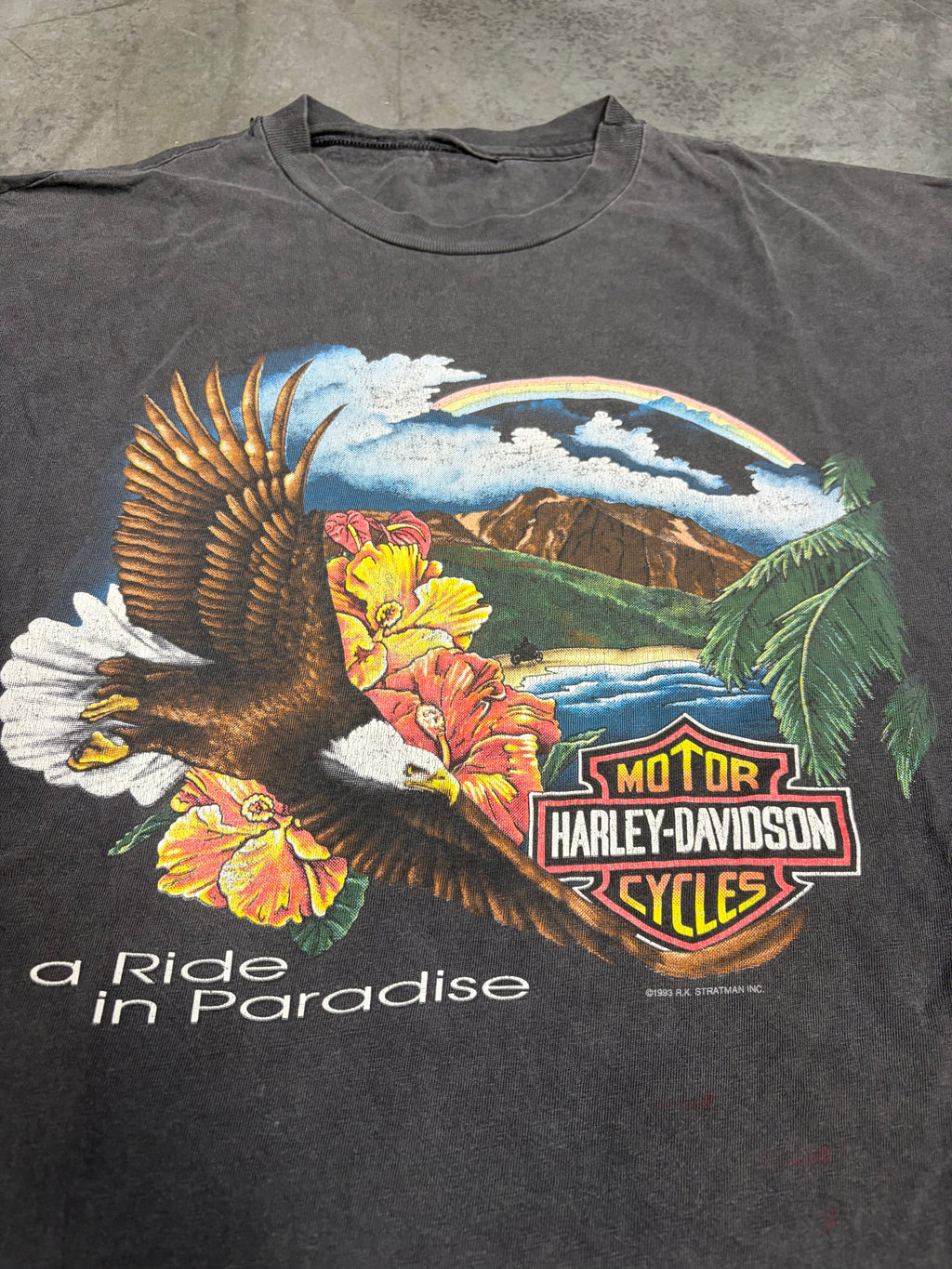 1993 A Ride in Paradise Hawaii Harley Davidson Vintage Shirt