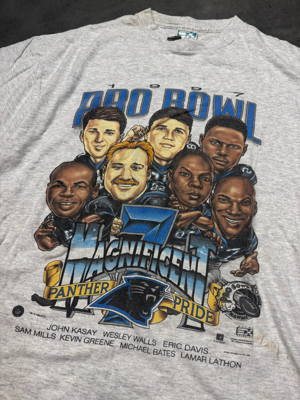 Carolina Panthers 1997 Pro Bowl Magnificent 7 Vintage Shirt
