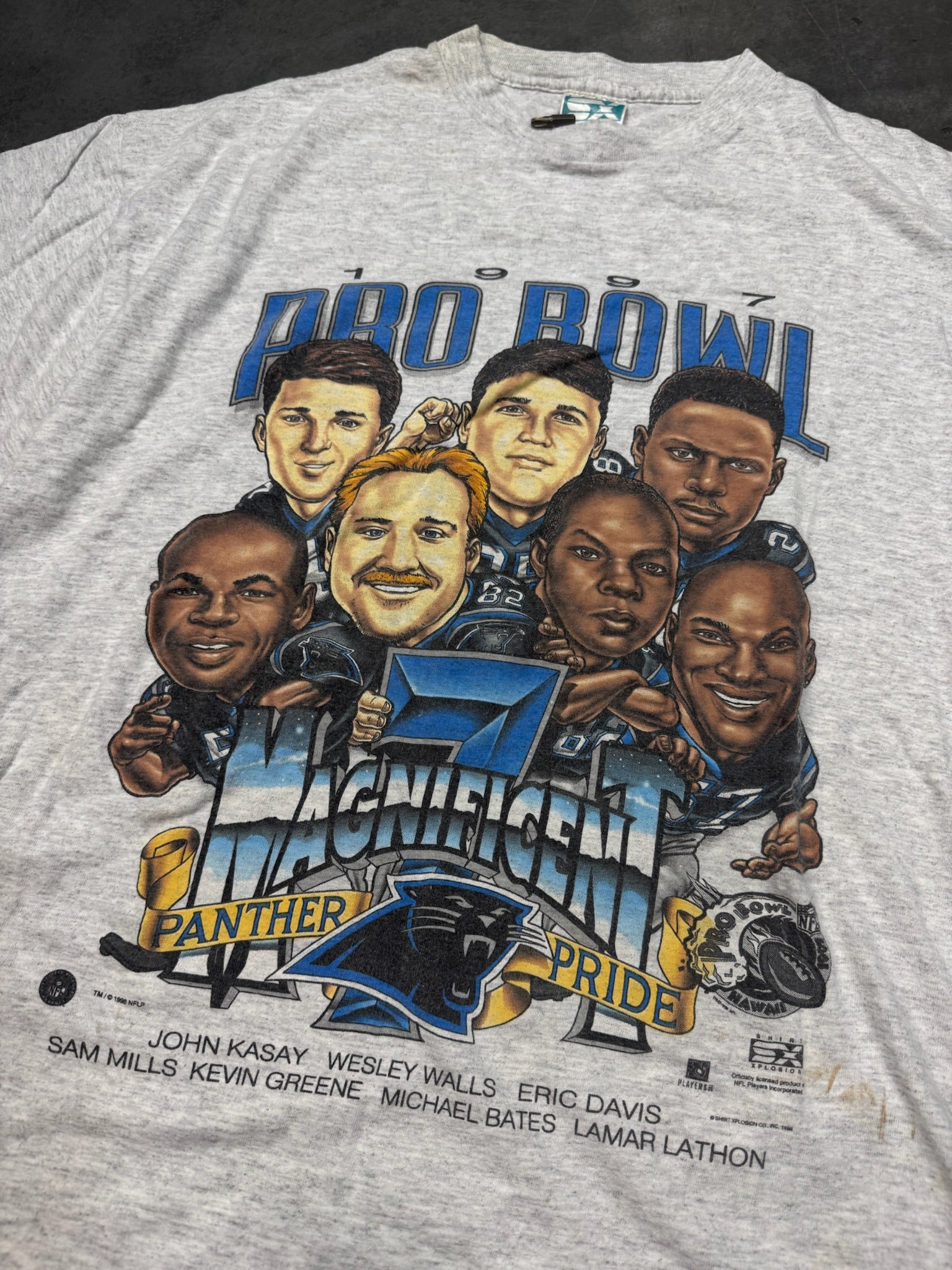 Carolina Panthers 1997 Pro Bowl Magnificent 7 Vintage Shirt