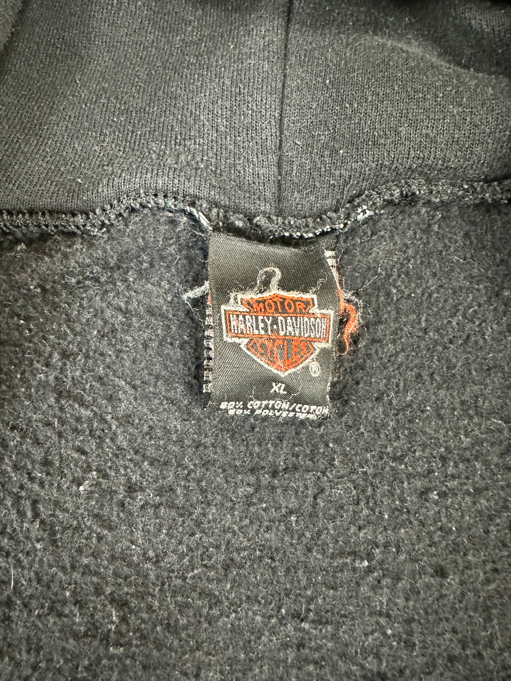 Harley Davidson Zip-Up Jacket Hoodie Flame Sleeve Hits Size XL Biker Motorcycle