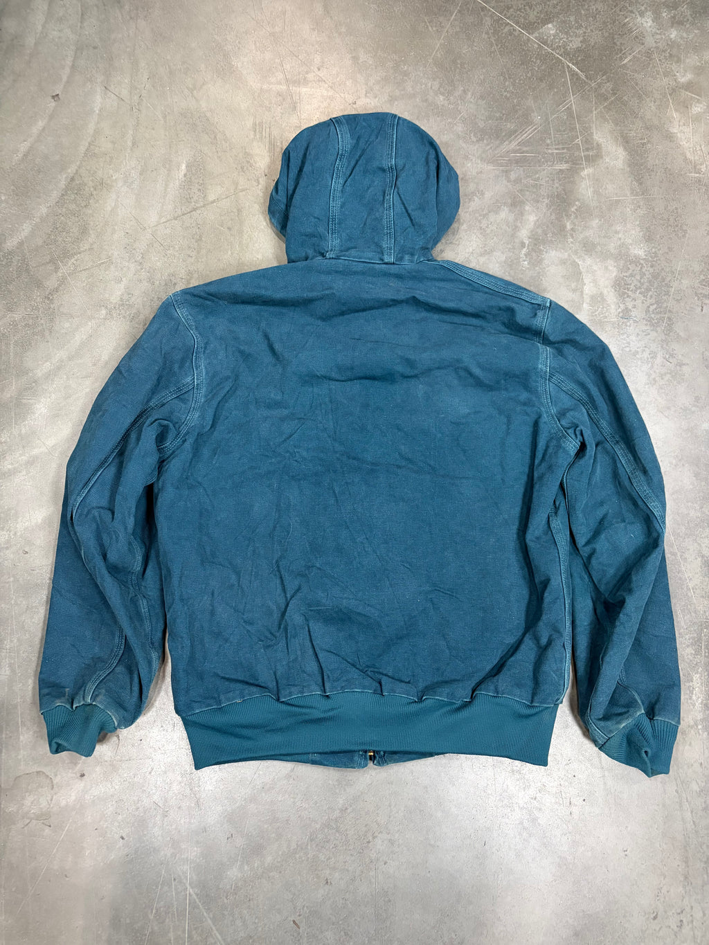 Vintage Dark Teal Carhartt Hooded Jacket-J25 DTL