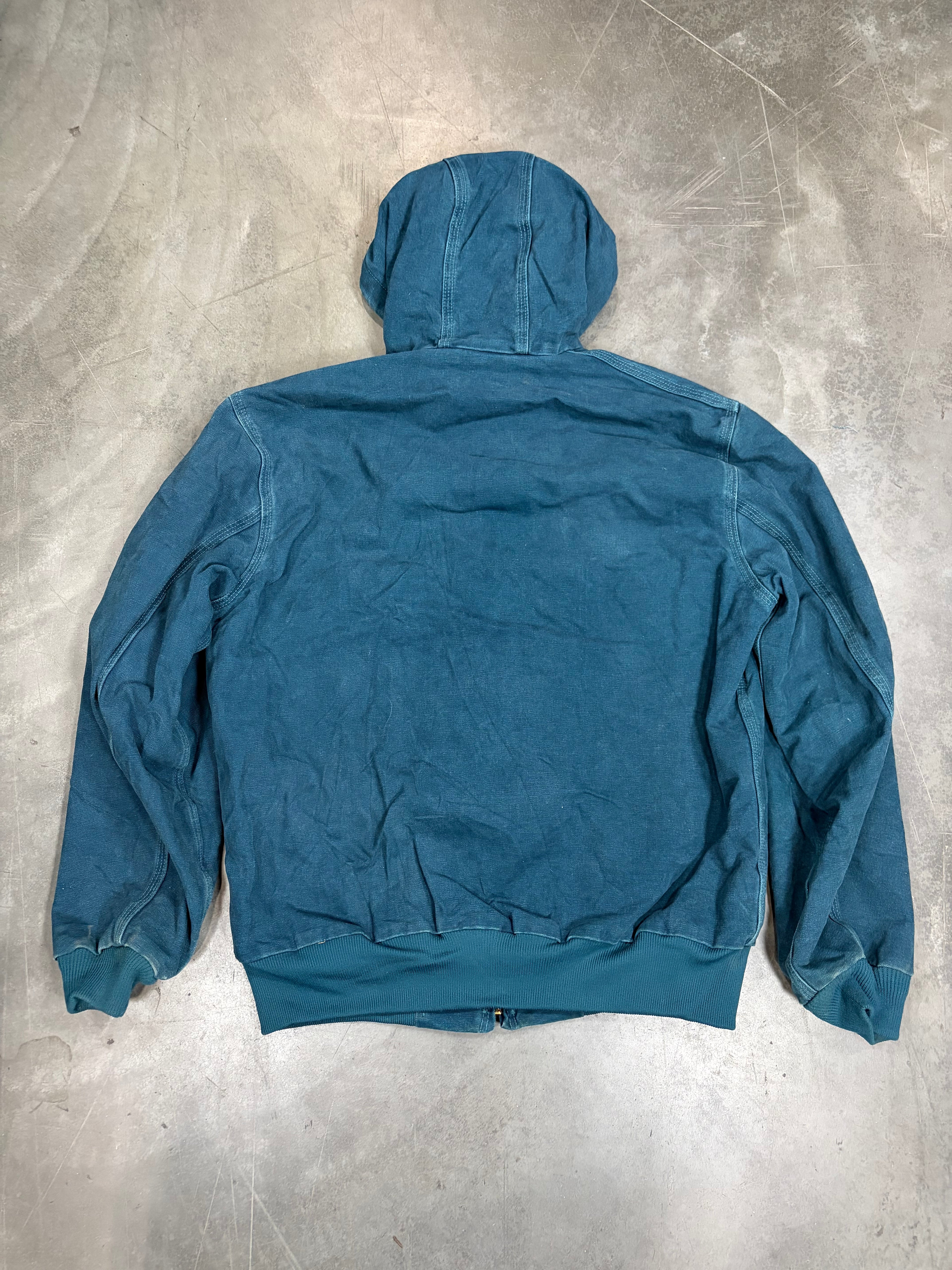 Vintage Dark Teal Carhartt Hooded Jacket-J25 DTL