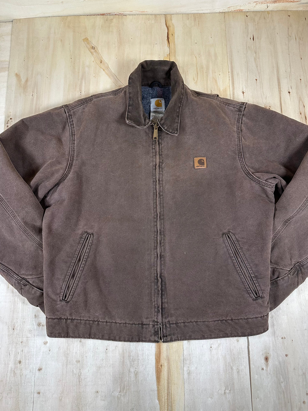 Carhartt J146 CHT Vintage Detroit Jacket Size MED Blanket Lined Y2K Made In USA