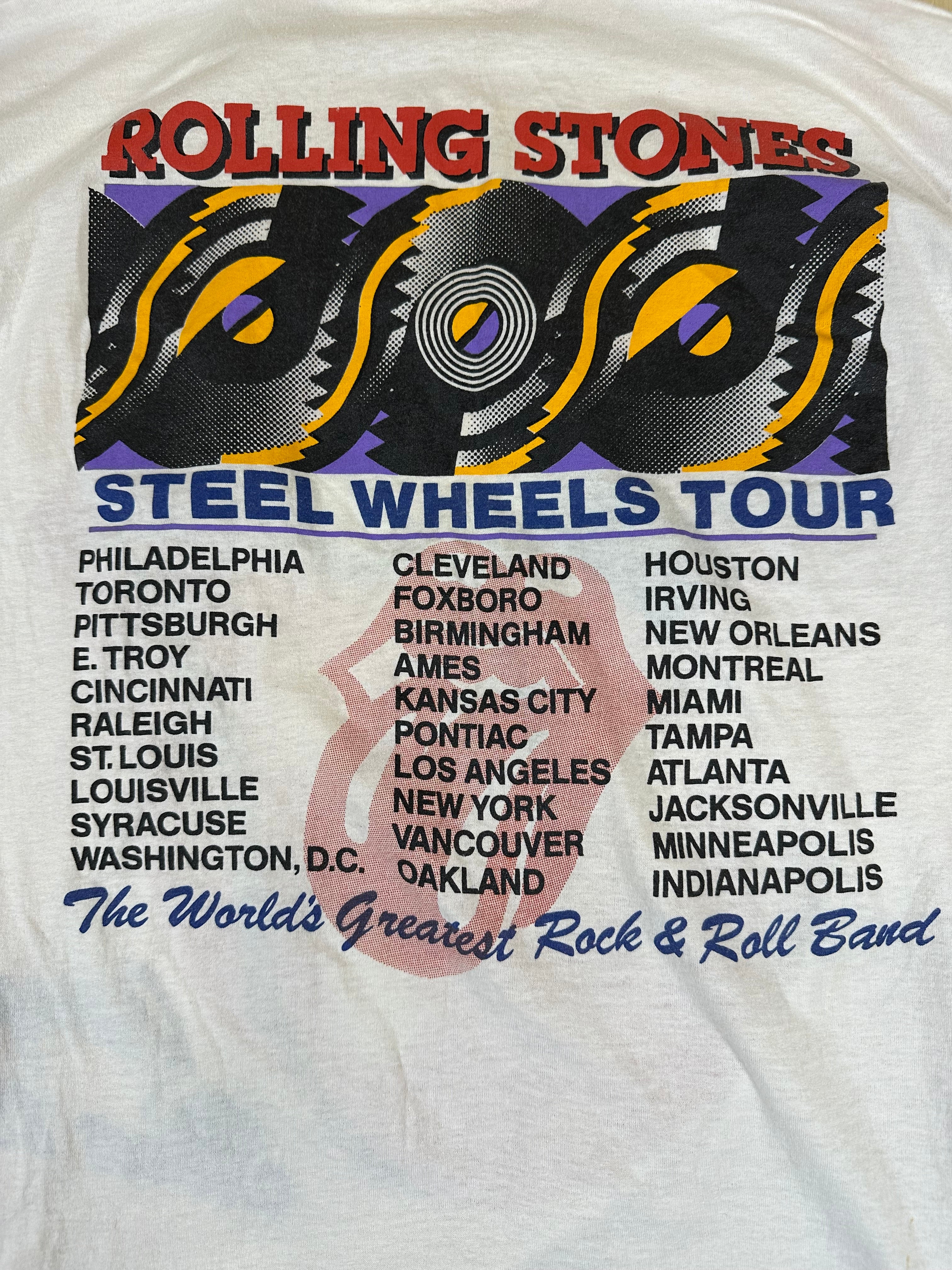 The Rolling Stones Vintage Shirt Steel Wheels Tour 1989 Single Stitch