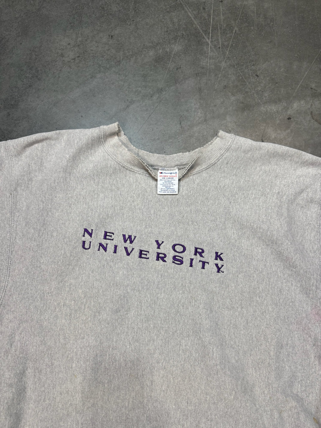 New York University Champion Reverse Weave Vintage Crewneck