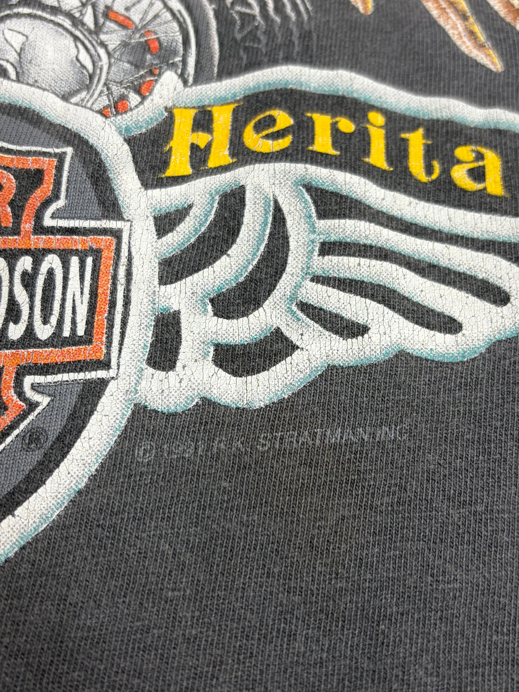 1991 American Heritage Motorcycle Eagle Harley Davidson Vintage Shirt