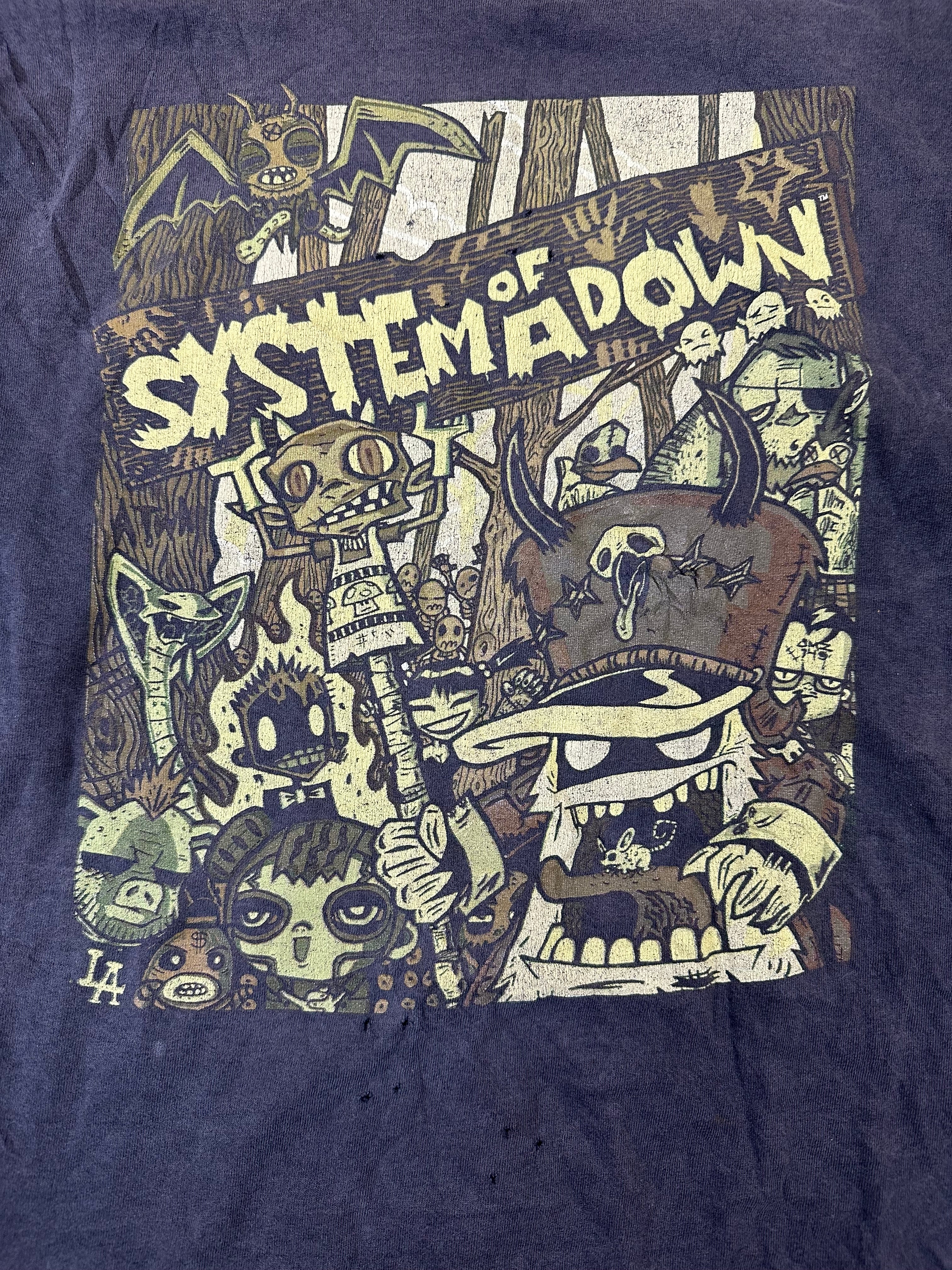 System of a Down Toxicity SOAD Tennessee River Tag Metal Tour Vintage Shirt XL