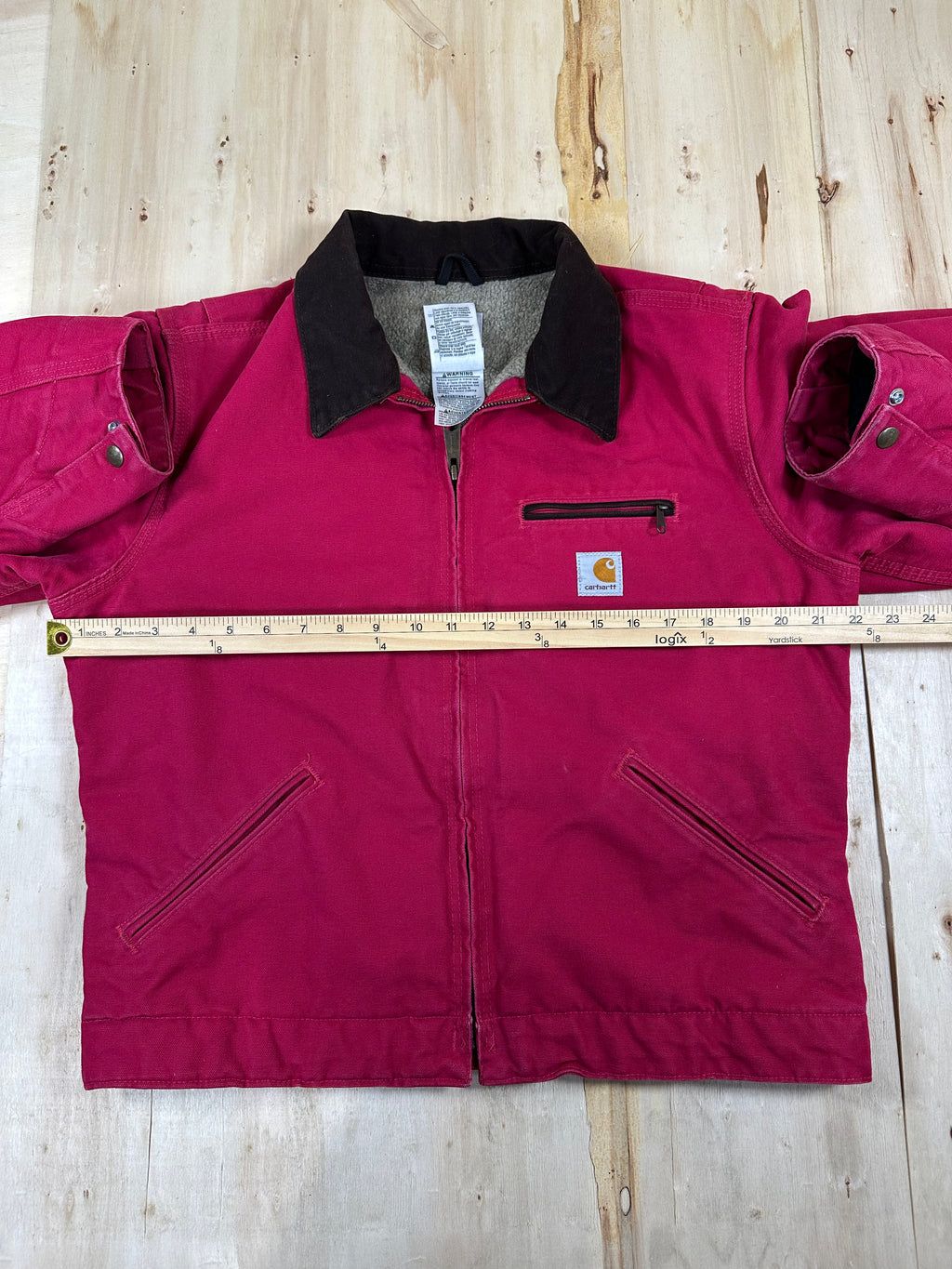 Vintage Carhartt WJ097 SCA Detroit Jacket MED Rare Scarlet Raspberry Pink Rose