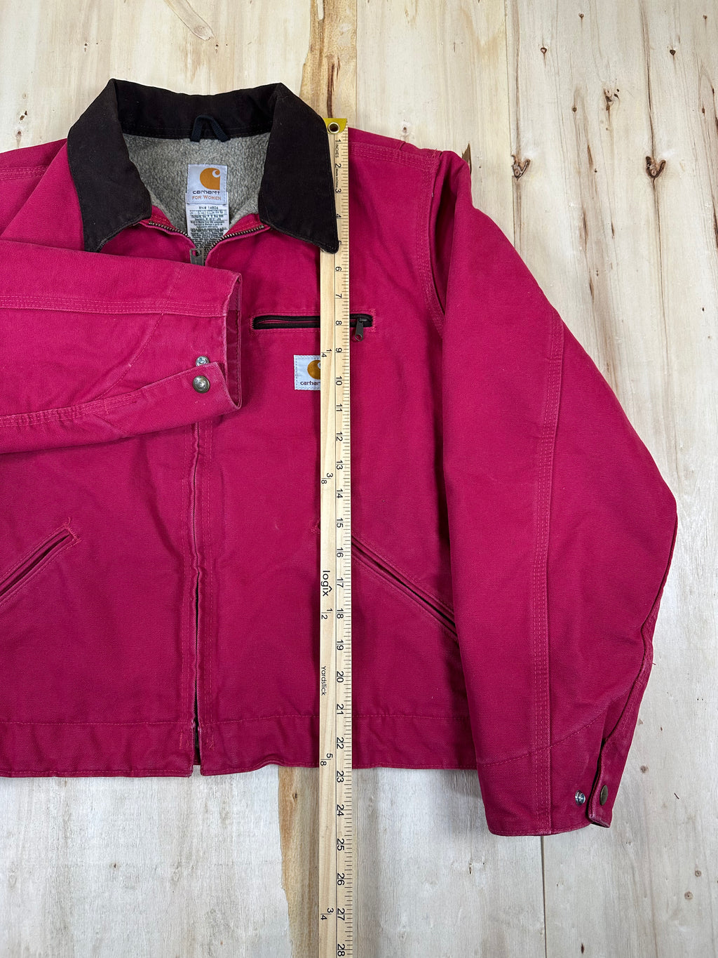 Vintage Carhartt WJ097 SCA Detroit Jacket MED Rare Scarlet Raspberry Pink Rose