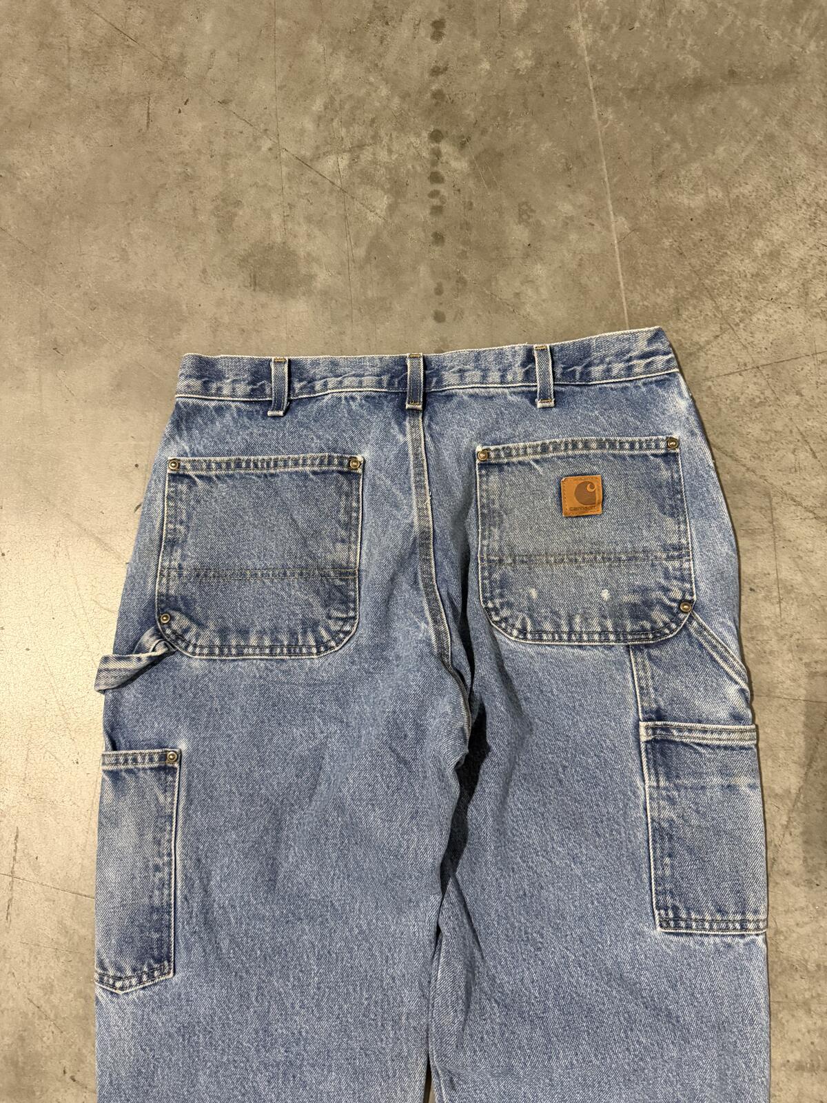 Carhartt B73 DST Double Knee Carpenter Jeans Size 34x30 Vintage