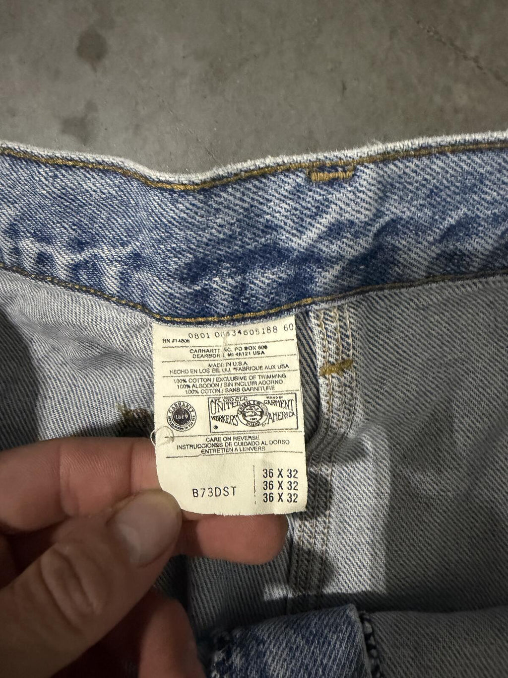 Carhartt B73 DST Double Knee Carpenter Pants Size 36x32 Vintage