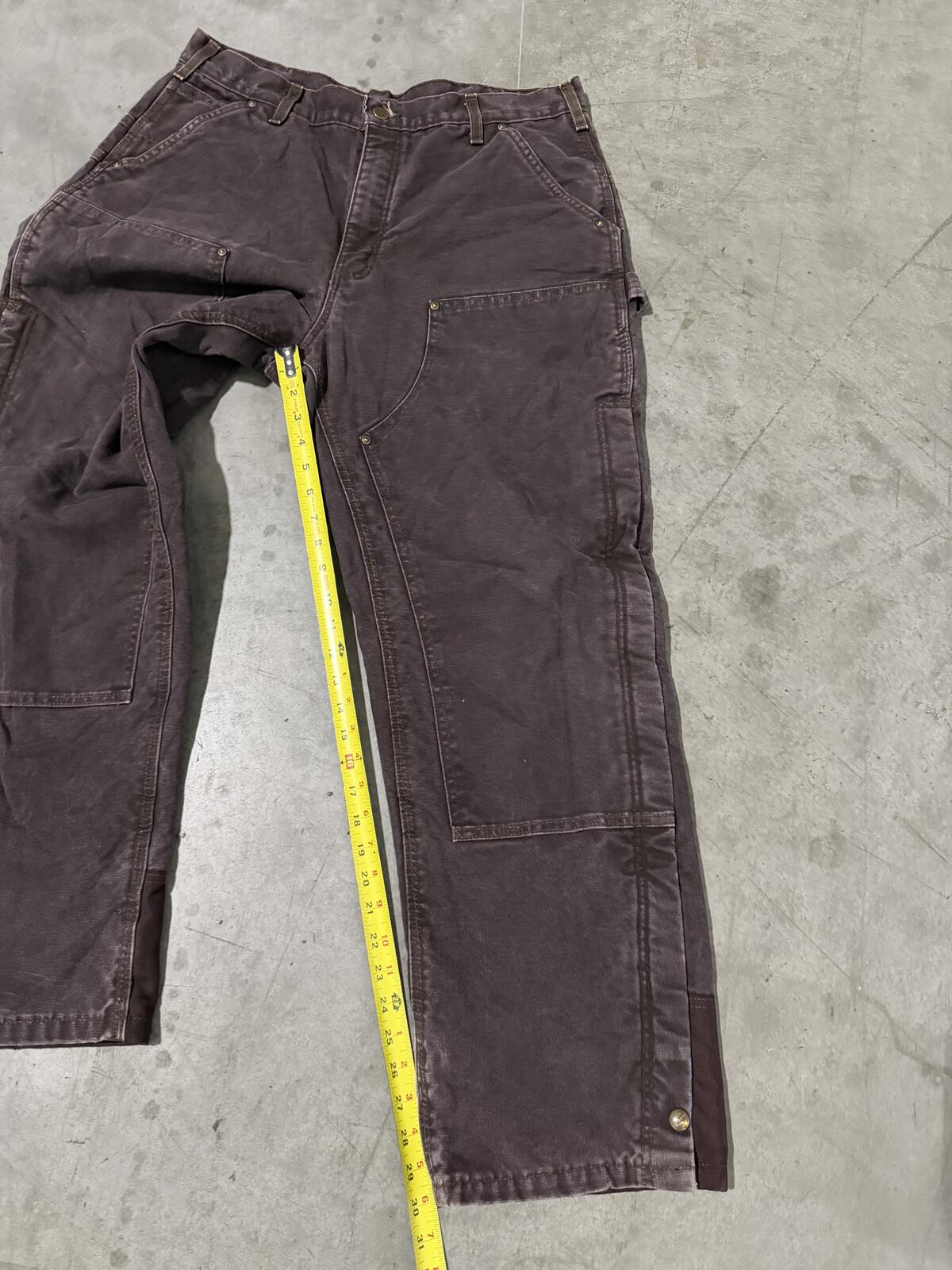 Carhartt B194 DKB Double Knee Carpenter Pants Quilt Lined Size 36x32 Vintage