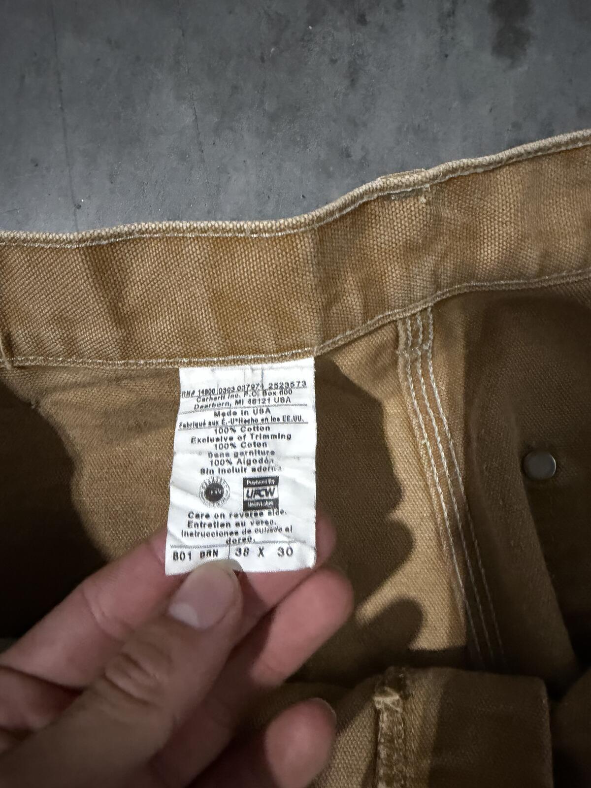 Carhartt B01 BRN Double Knee Carpenter Pants Size 38x30 Vintage