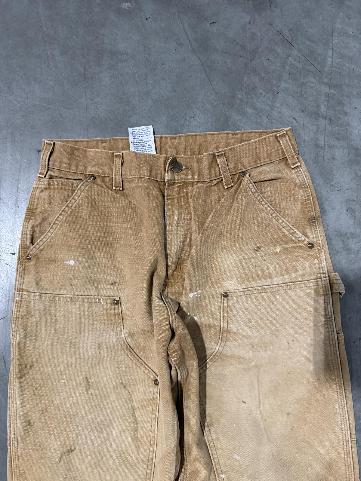 Carhartt B136 BRN Double Knee Carpenter Pants Size 32x32 Vintage