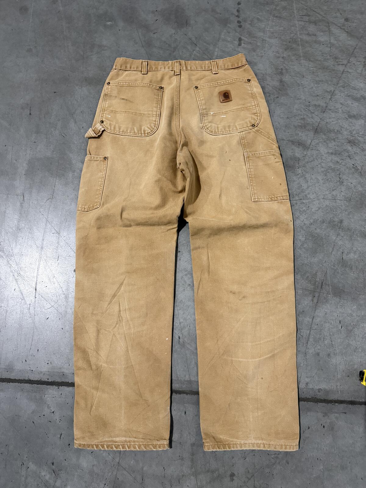 Carhartt B136 BRN Double Knee Carpenter Pants Size 32x32 Vintage