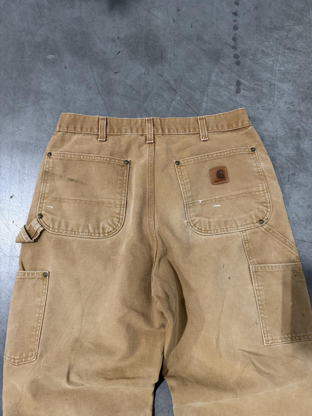 Carhartt B136 BRN Double Knee Carpenter Pants Size 32x32 Vintage